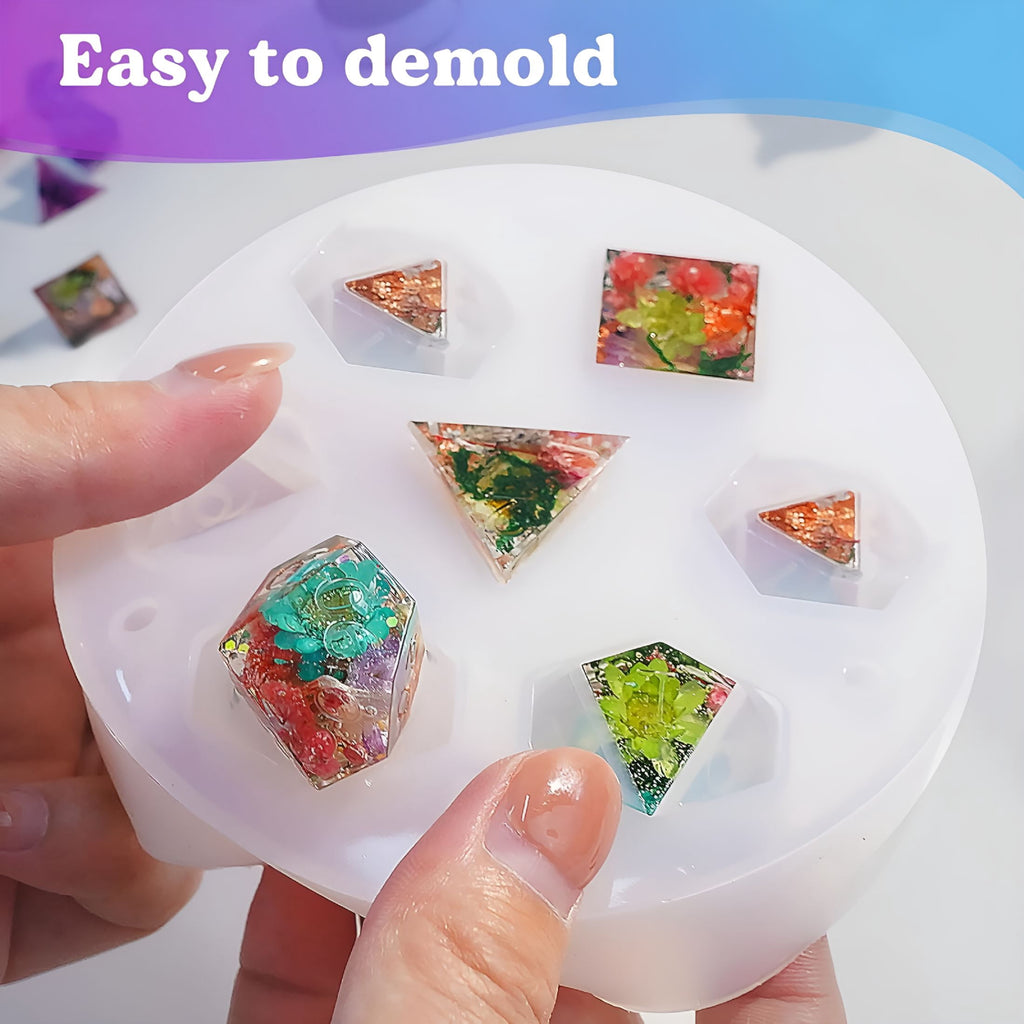 BESTSKY Dice Resin Molds Silicone,Dice Epoxy Resin Molds with 7 Standa