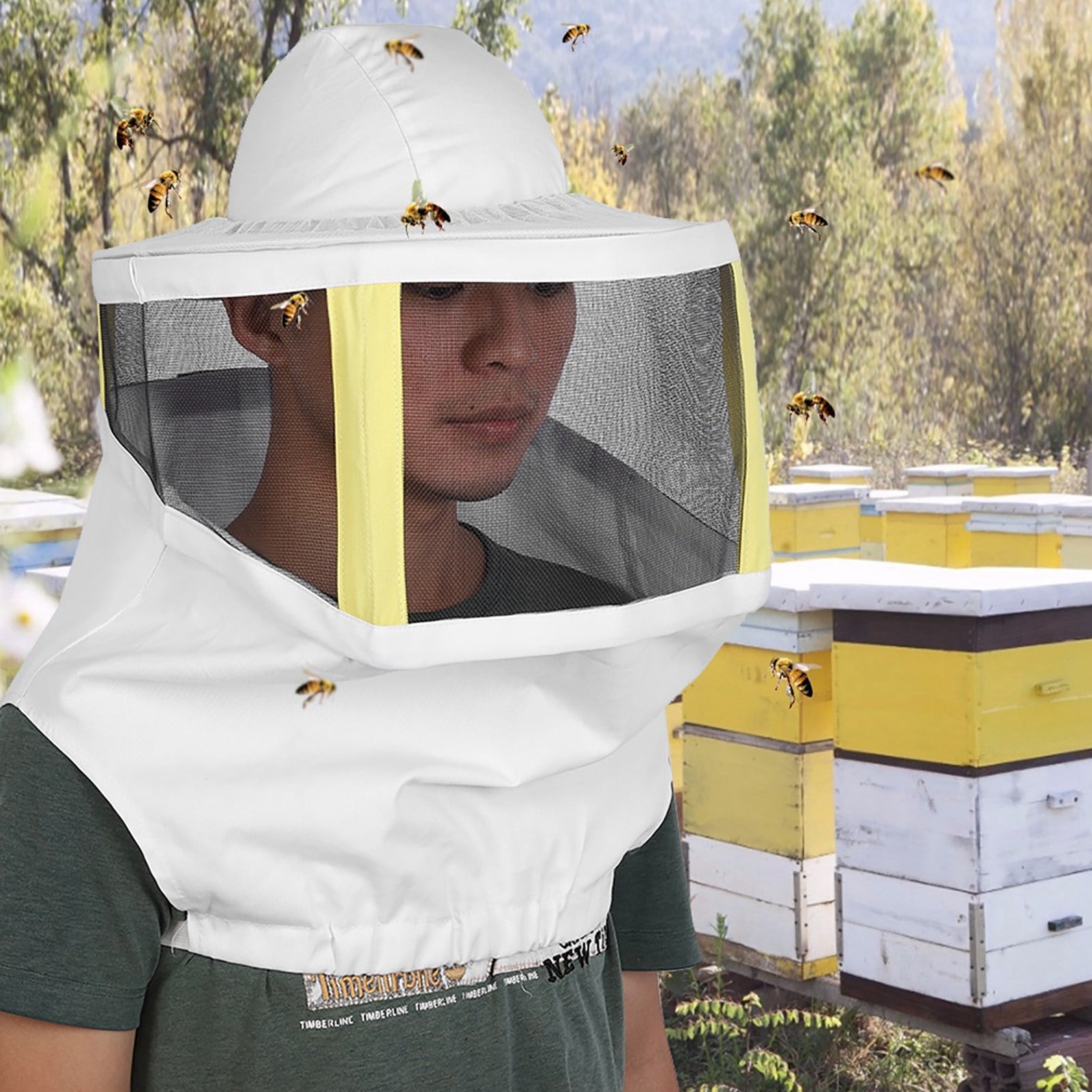 BIMZUC Professional Protective Bee Keeping Hat Veil, Breathable Anti B