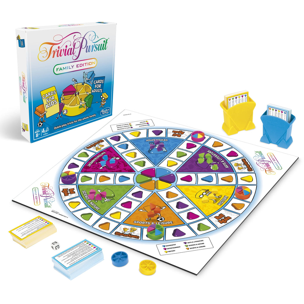 Trivial Pursuit Family Edition game, Board Game for 2 or More Players,