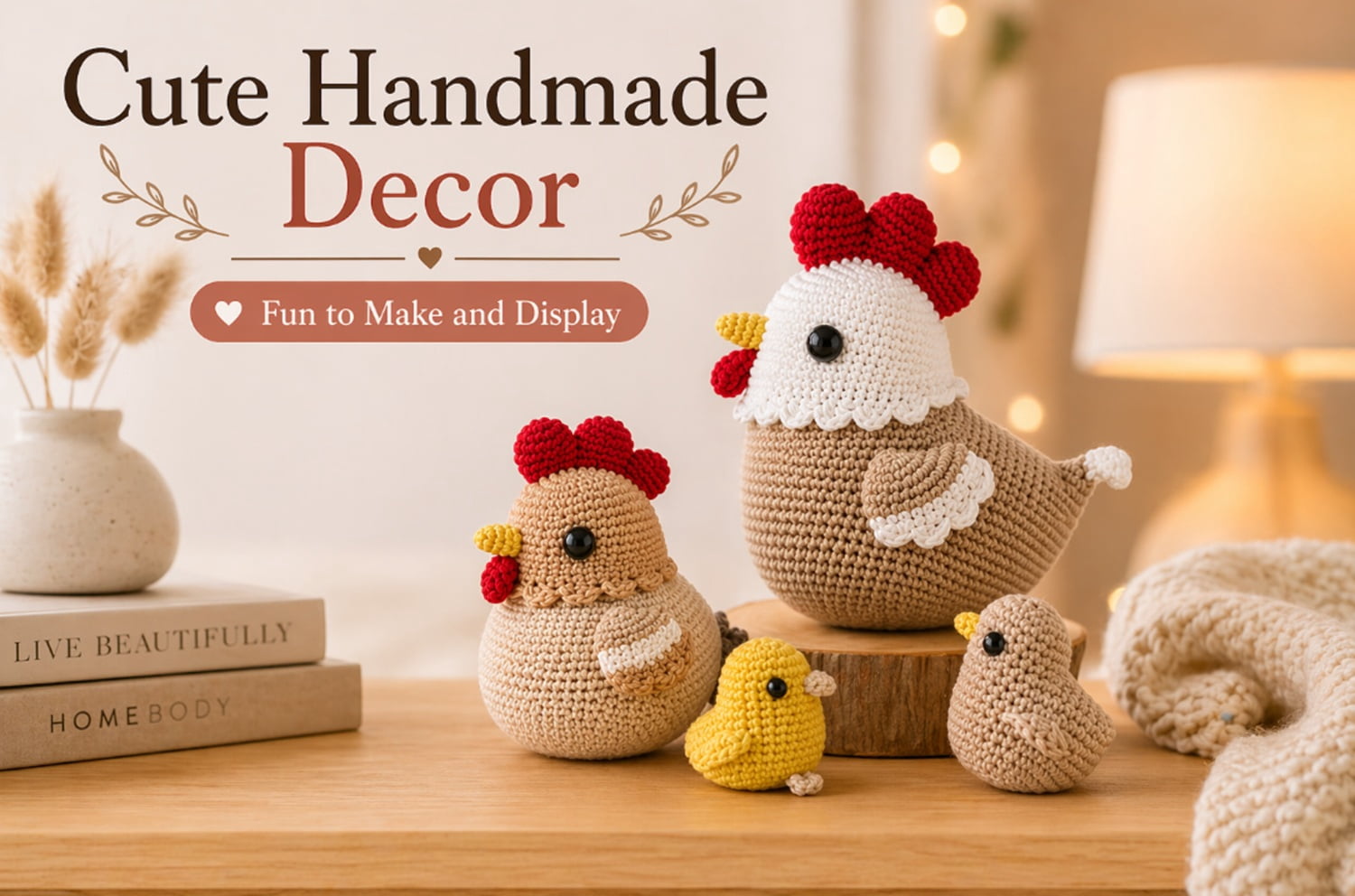 4 Pack Chicken Family Crochet Kit for Beginners, Chicken Amigurumi Sta