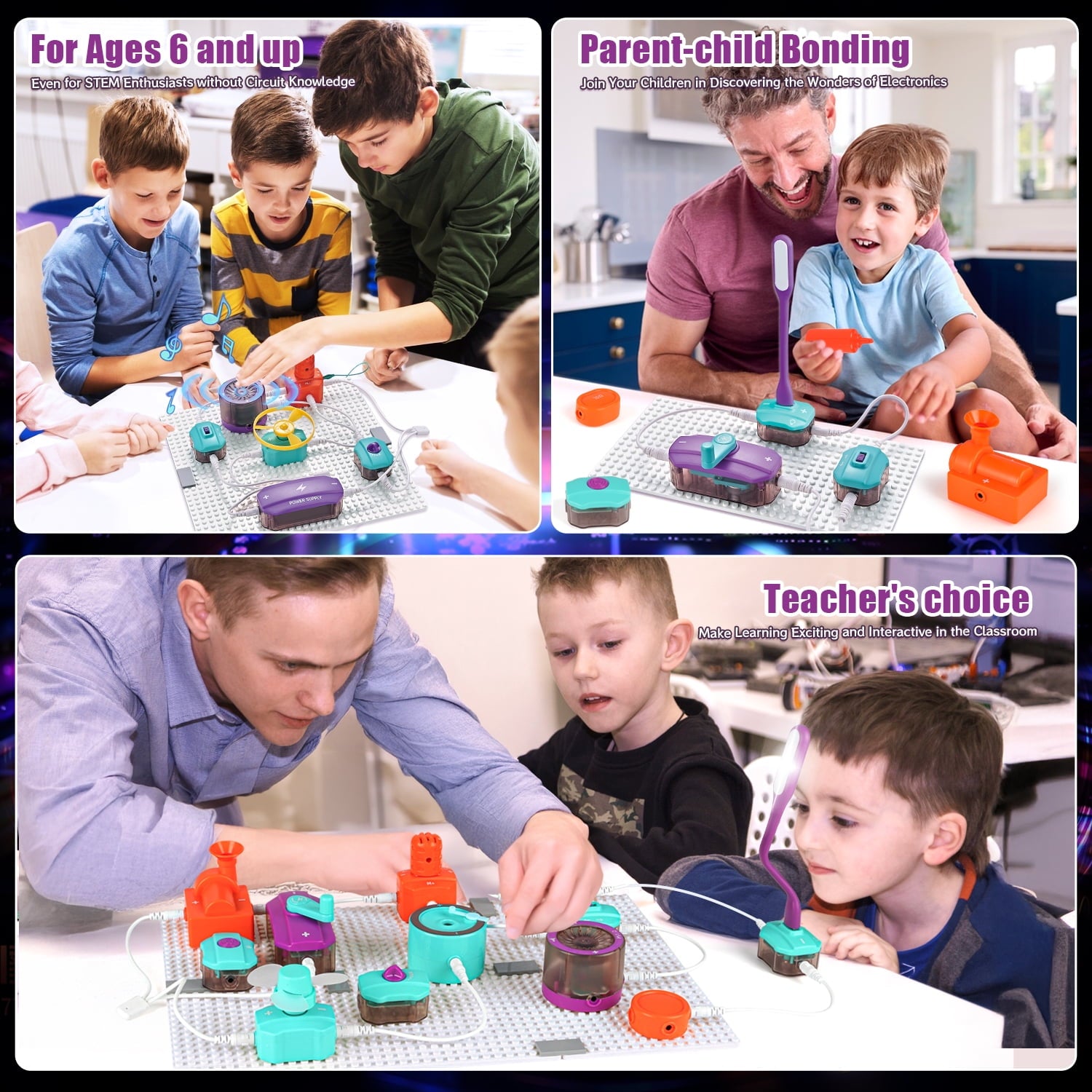 UUSUOO Circuit Board for Kids 8-12,45PCS DIY Electronics Exploration K
