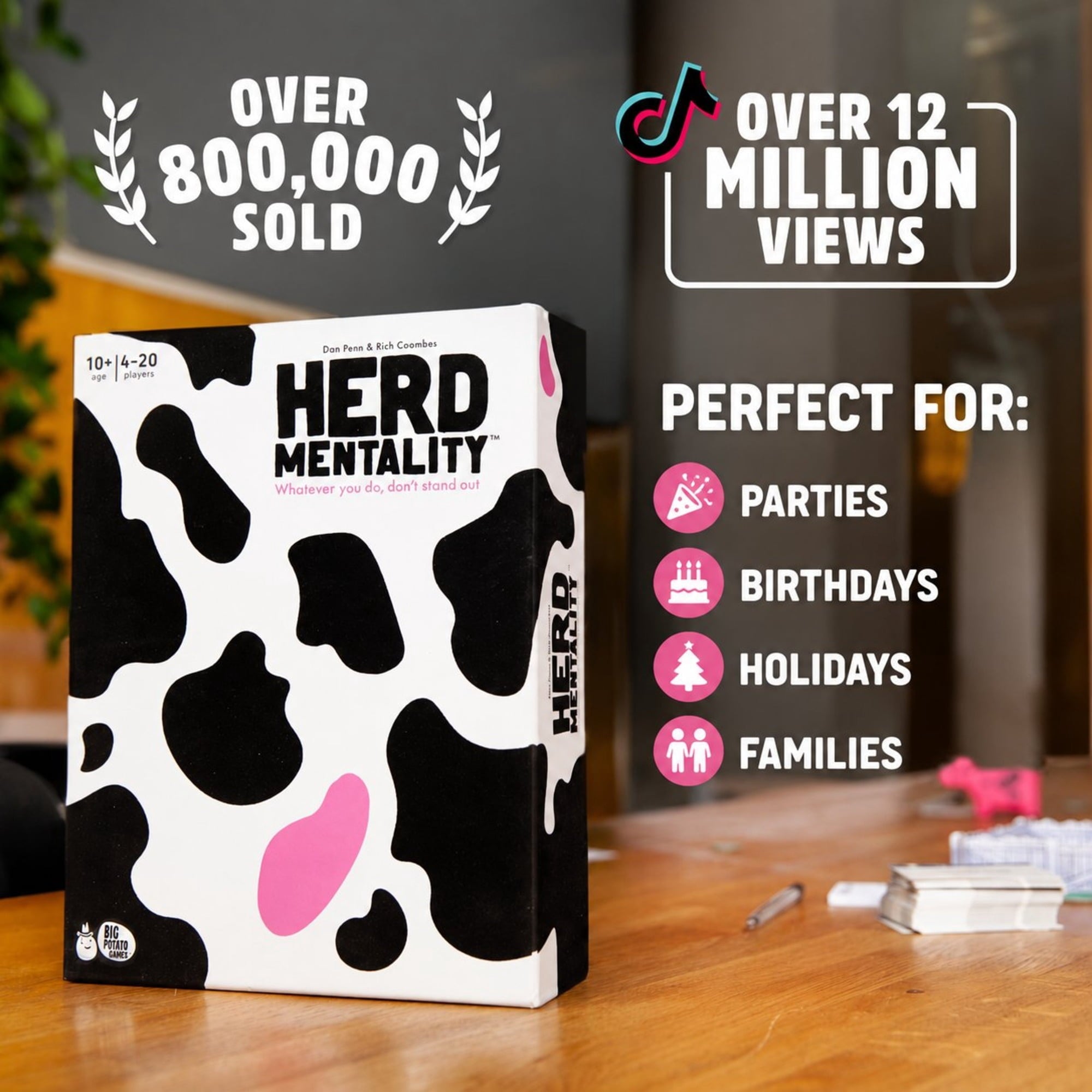 Big Potato Games Herd Mentality Family Party Board Game, 200 Questions
