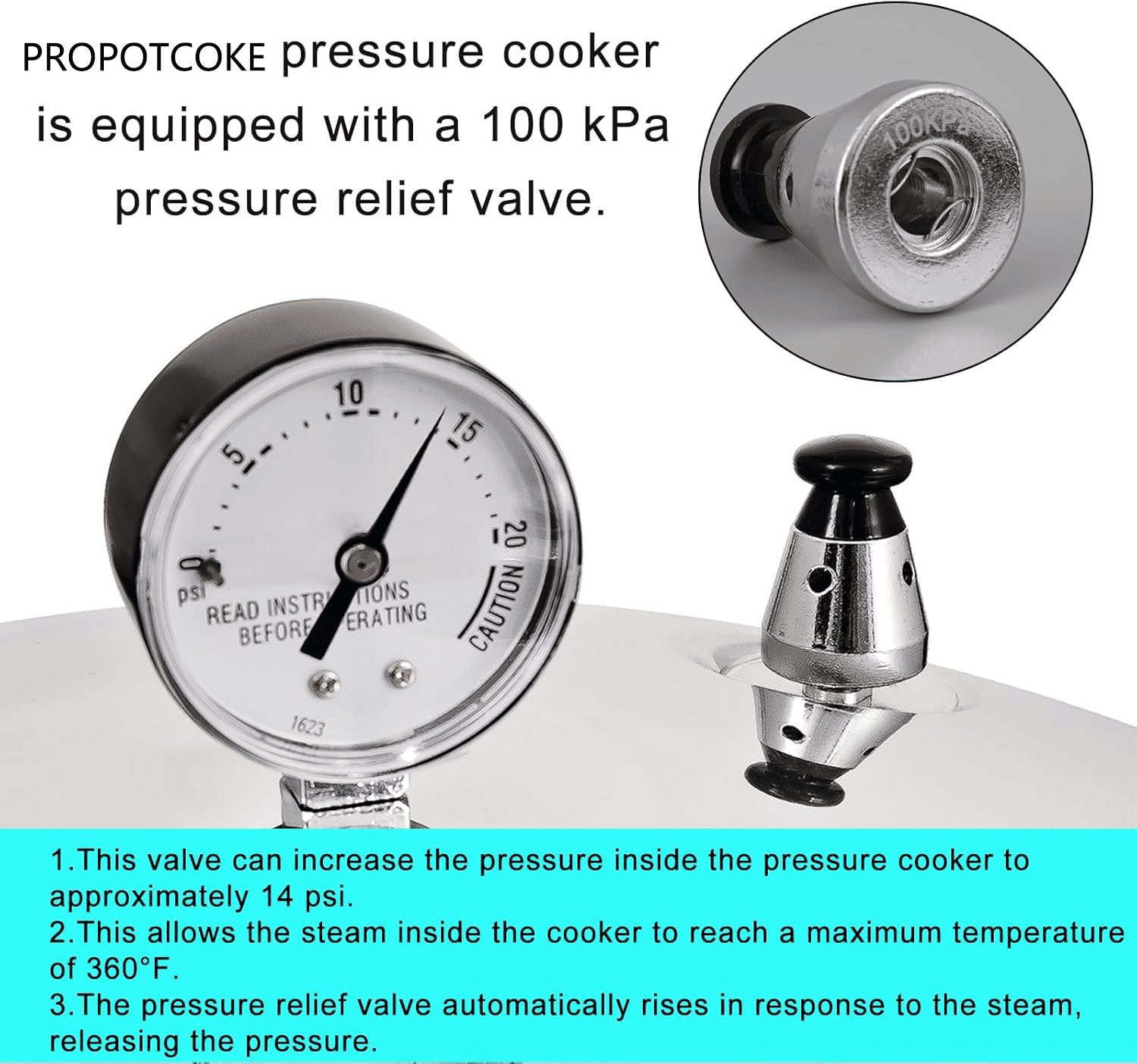 PROPOTCOKE Pressure Cooker 24 Quart/23 Liter,Pressure Canner with Reli