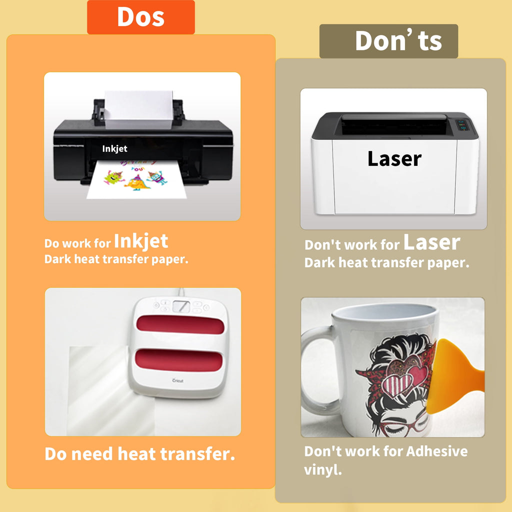 TransOurDream Tru-Heat Transfer Mate for Dark T Shirts Transfer Paper