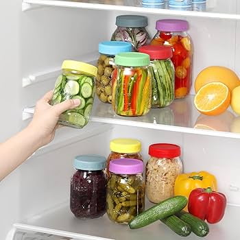 4-Piece Mason Jar Set with Multicolor Canning Lids – Perfect for Pan