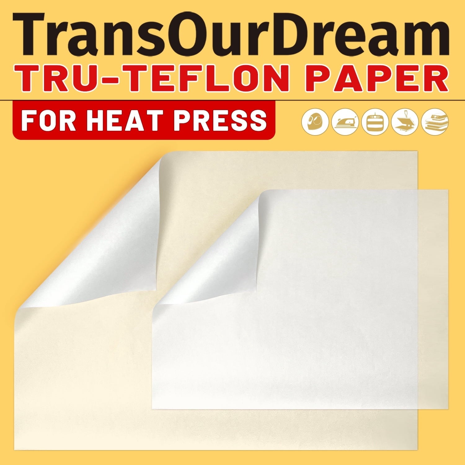 TransOurDream 35 Pack PTFE Teflon Paper 16×11.7" 20 Sheets and Teflon