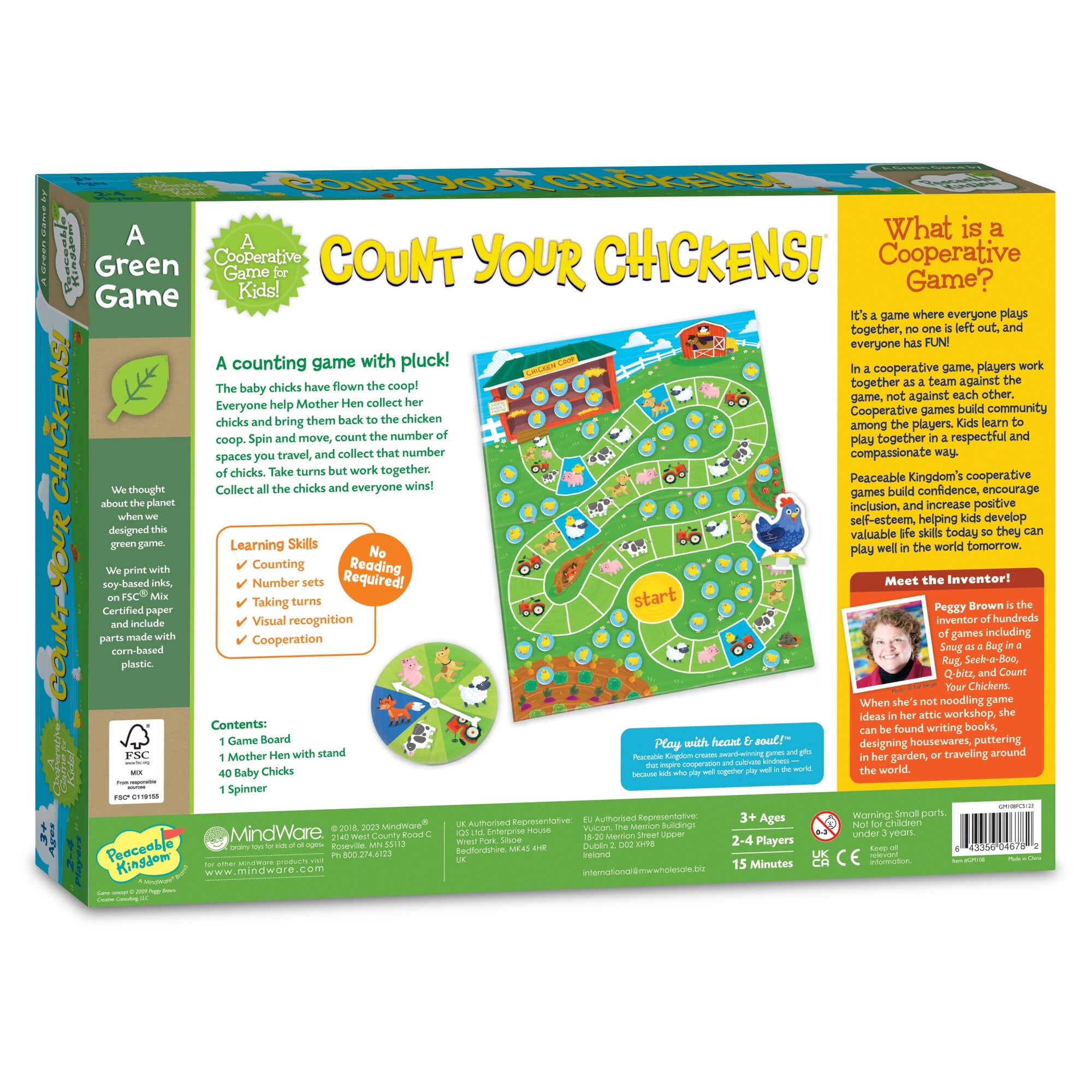 Peaceable Kingdom Count Your Chickens Cooperative Board Game for Presc