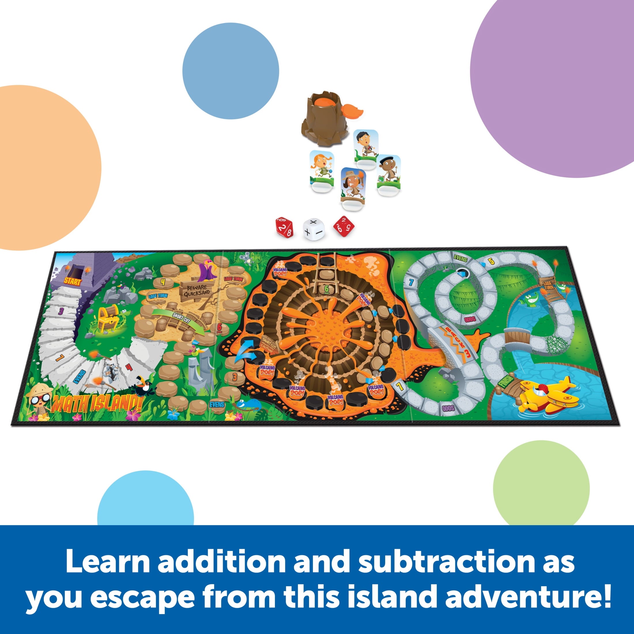 Learning Resources Math Island Addition & Subtraction Game , Board Gam