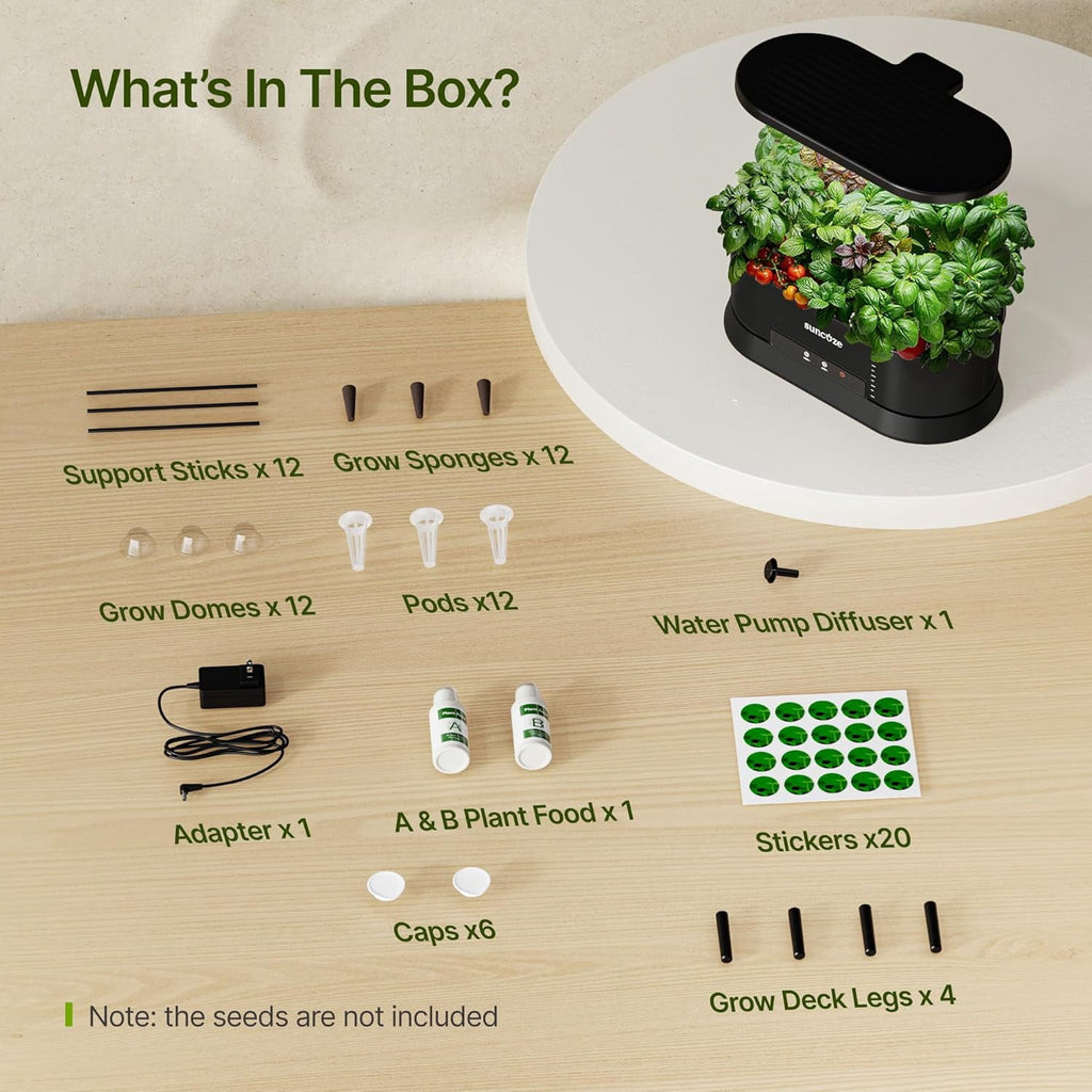 SUNCOZE Hydroponics Growing System with Removable Tank, 12 Pod Indoor