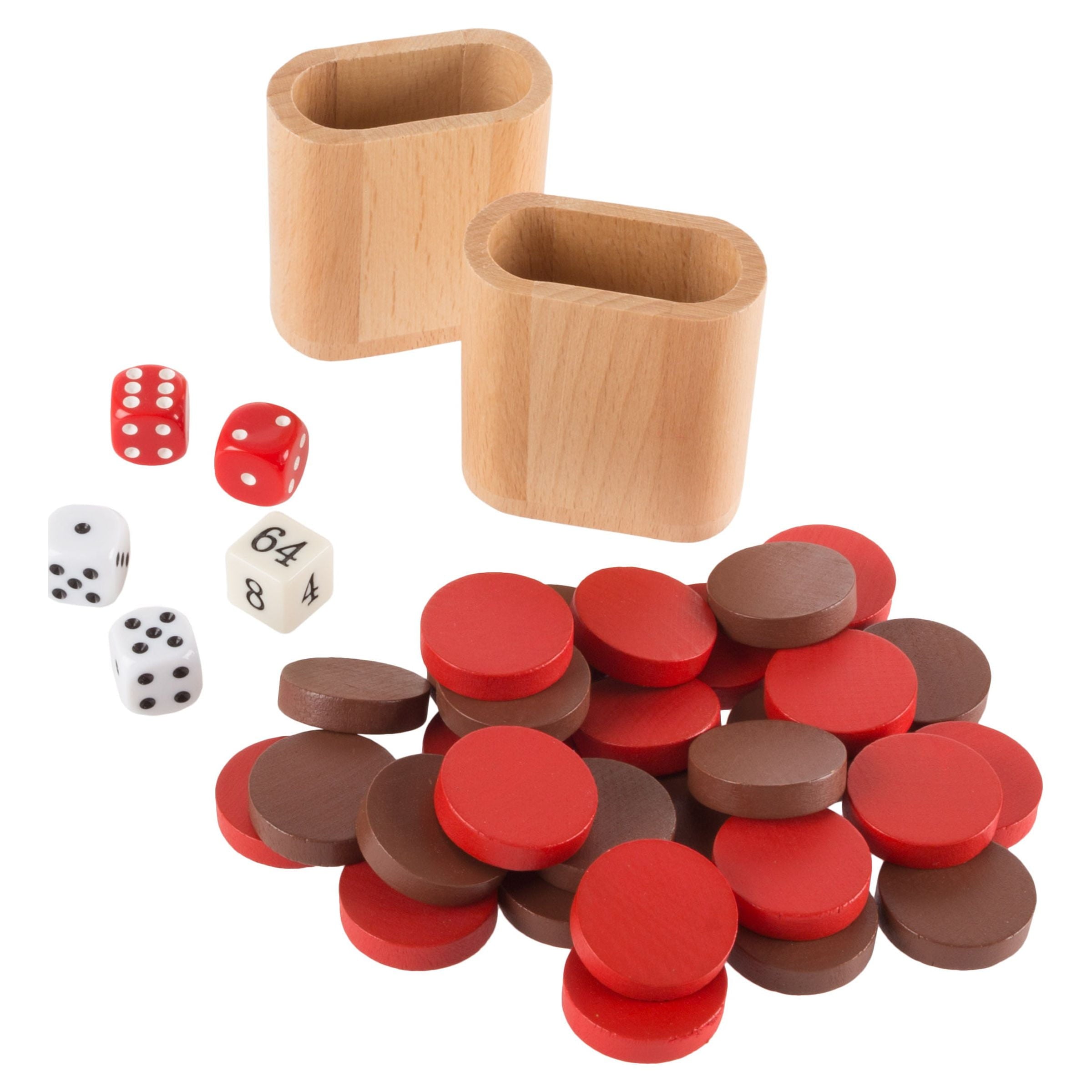 Wood Backgammon Board Game Set With Folding Board For Storage, Portabl