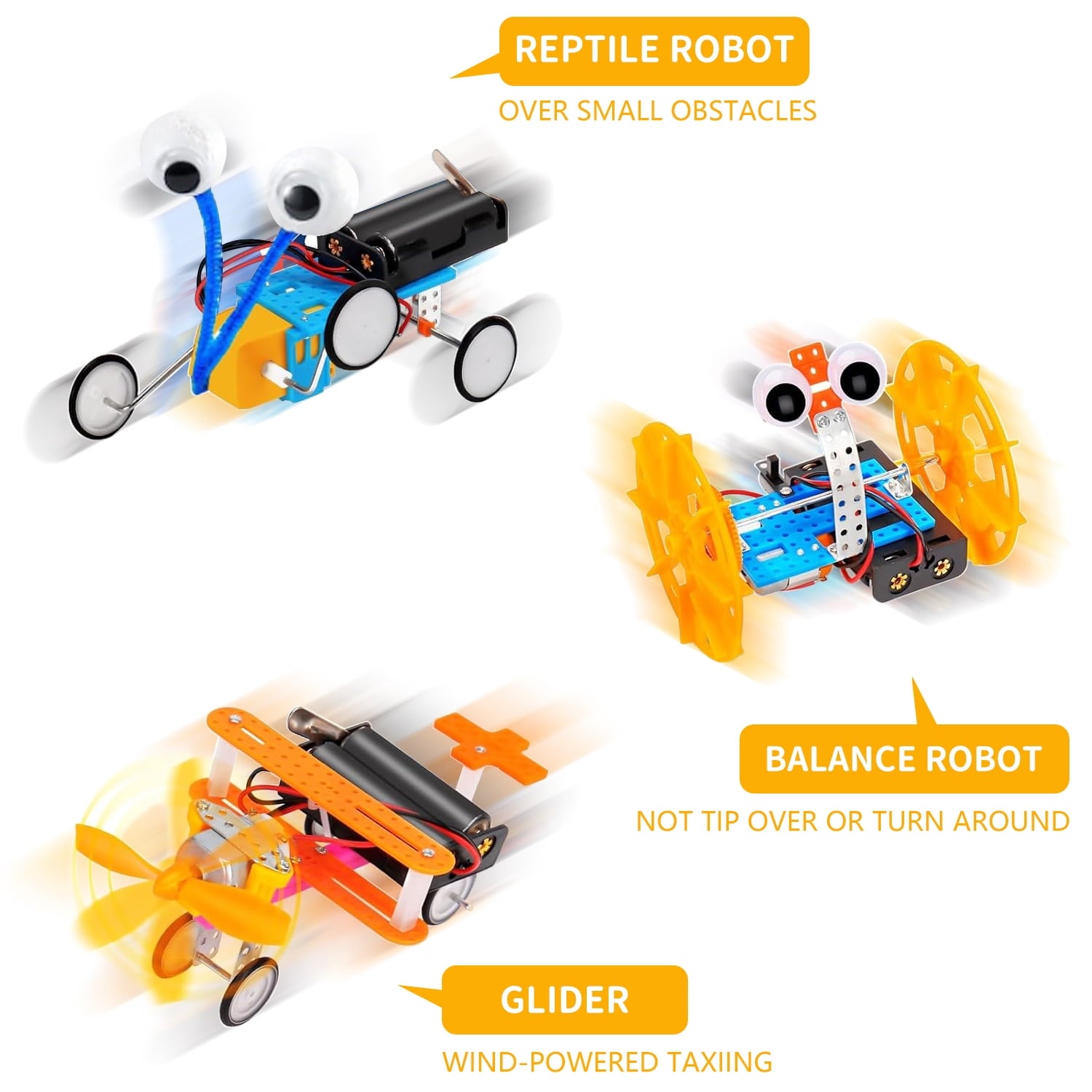 STEM Robotics Science Kit, Electronic Motor Robot Craft for Kids Age 8