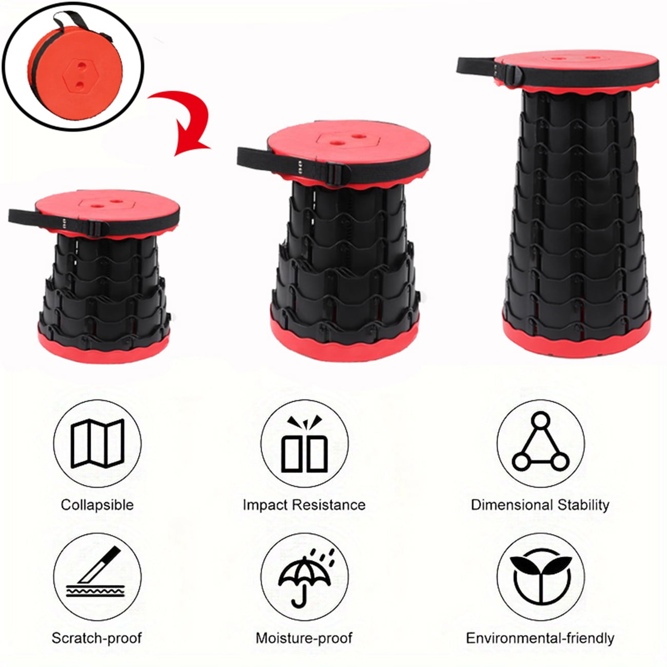 LIMICAR Portable Folding Stool,Upgraded Portable Telescopic Stool,Capa