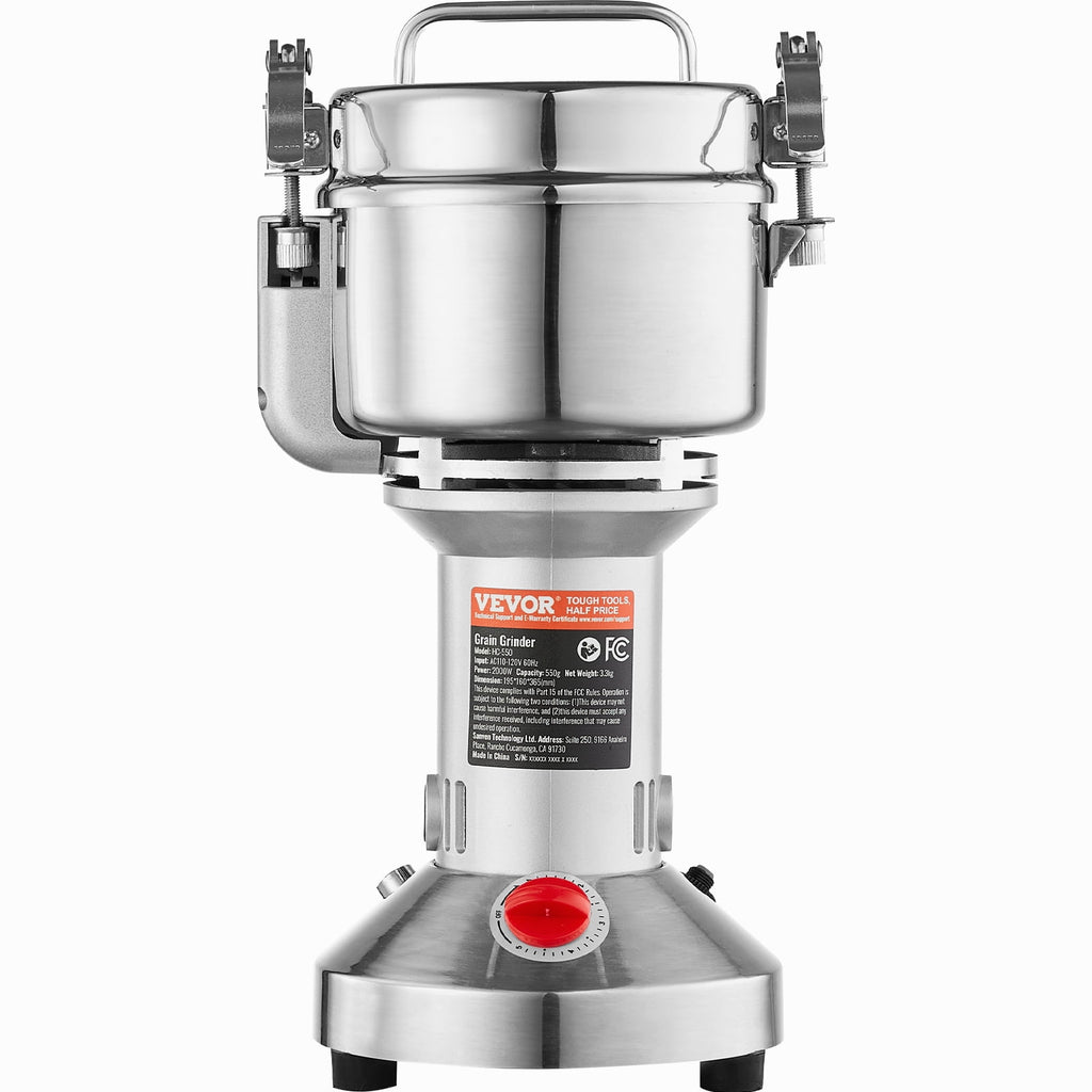VEVOR 550g Electric Grain Mill Grinder, High Speed 2000W Commercial Sp