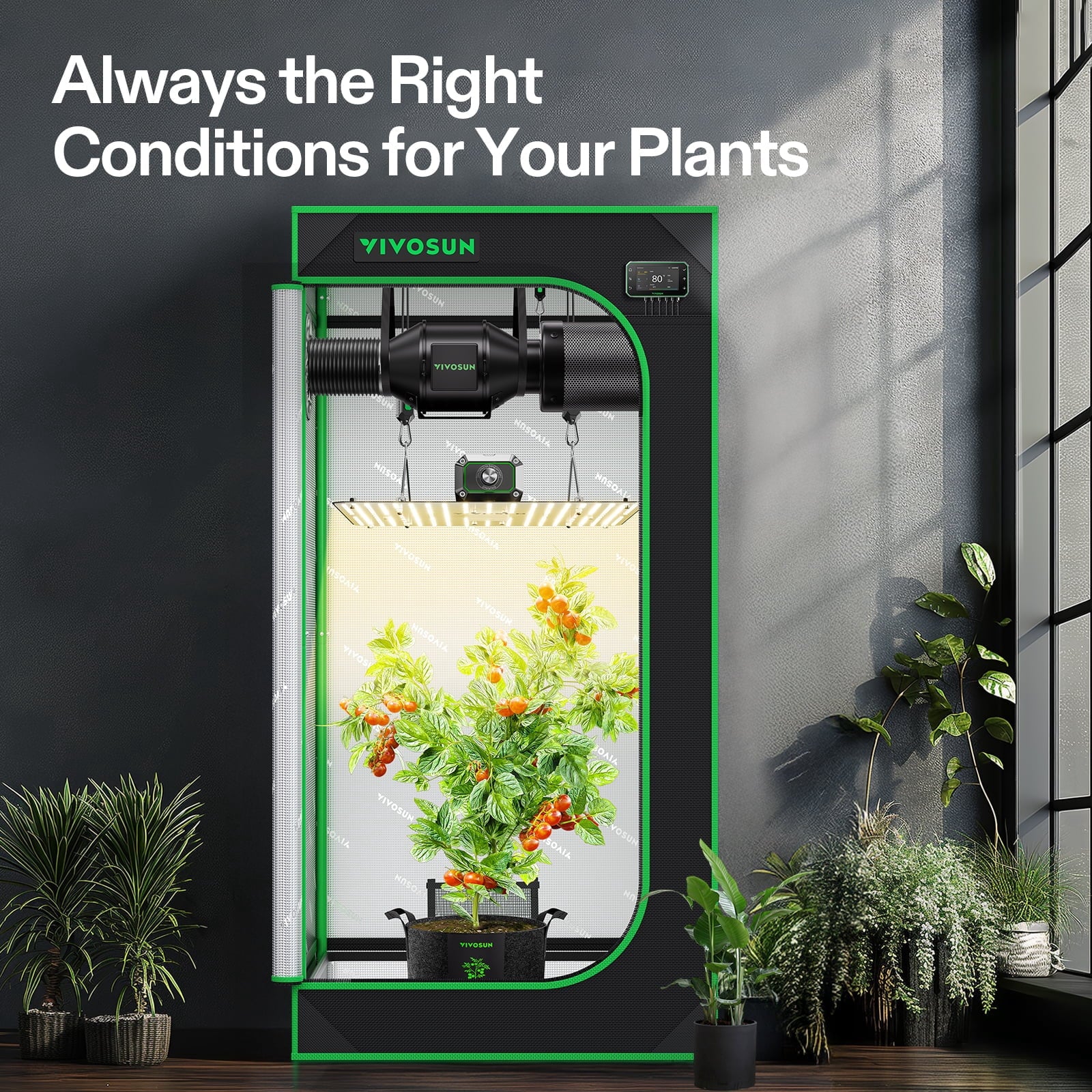 VIVOSUN GIY Smart Grow Tent System 2x2, WiFi-Integrated Grow Tent Kit,