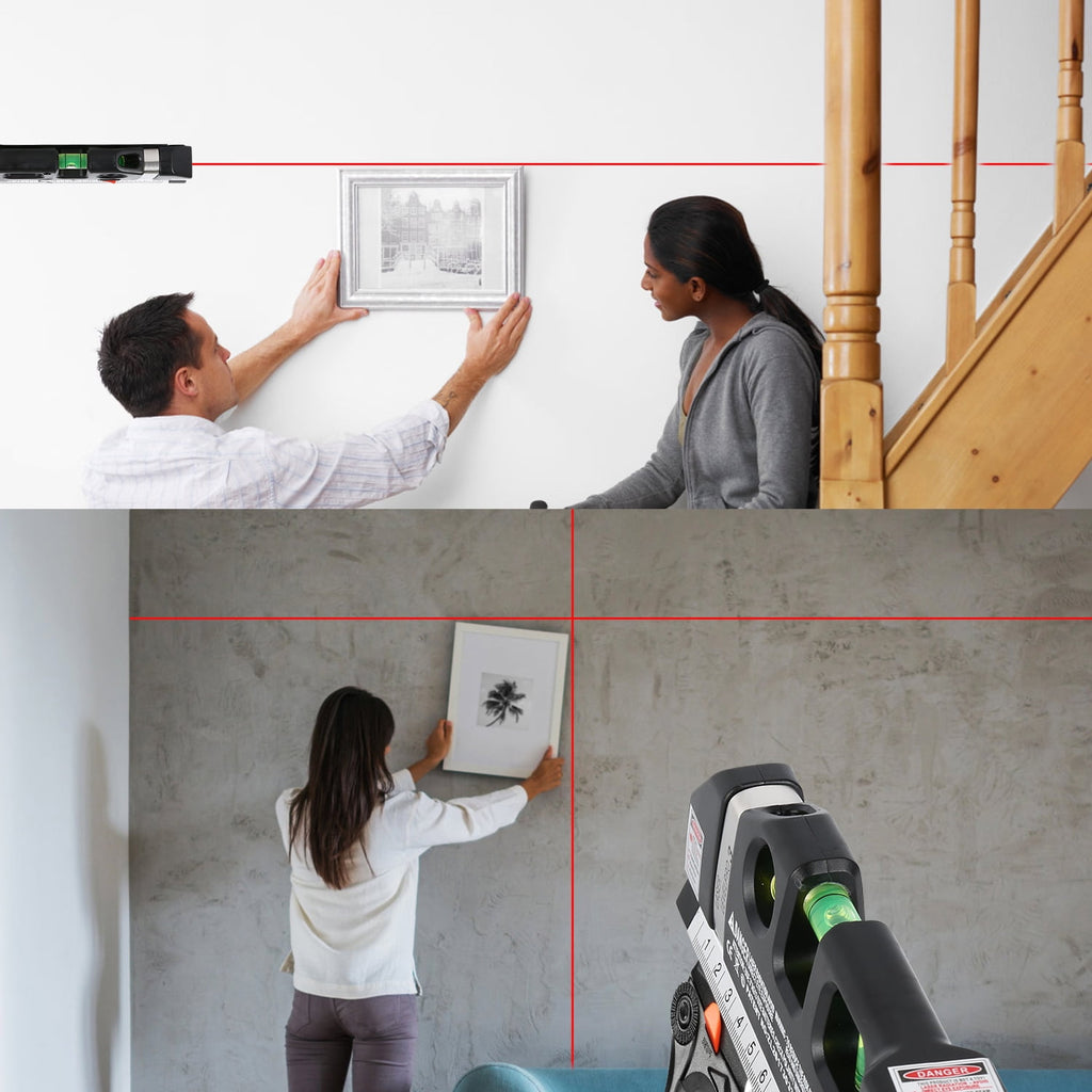 AikTryee Multipurpose Laser Level, ABS Construction, with Metric Scale