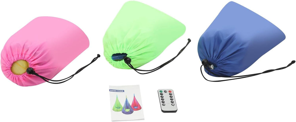Kids Pod Swing Seat - Light Up Hammock Chair with Pillow, Indoor Outdo
