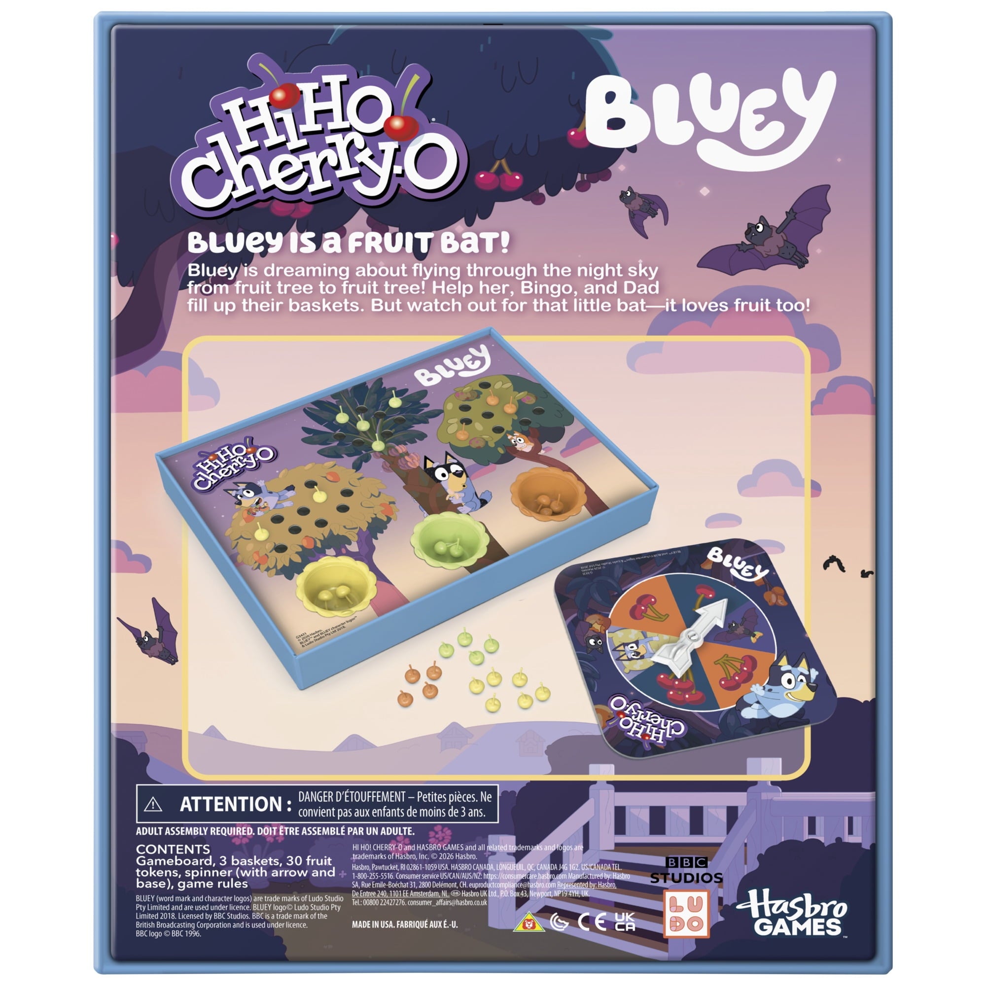 Hi Ho! Cherry-O Bluey Board Game, Counting and Numbers Birthday Gifts,