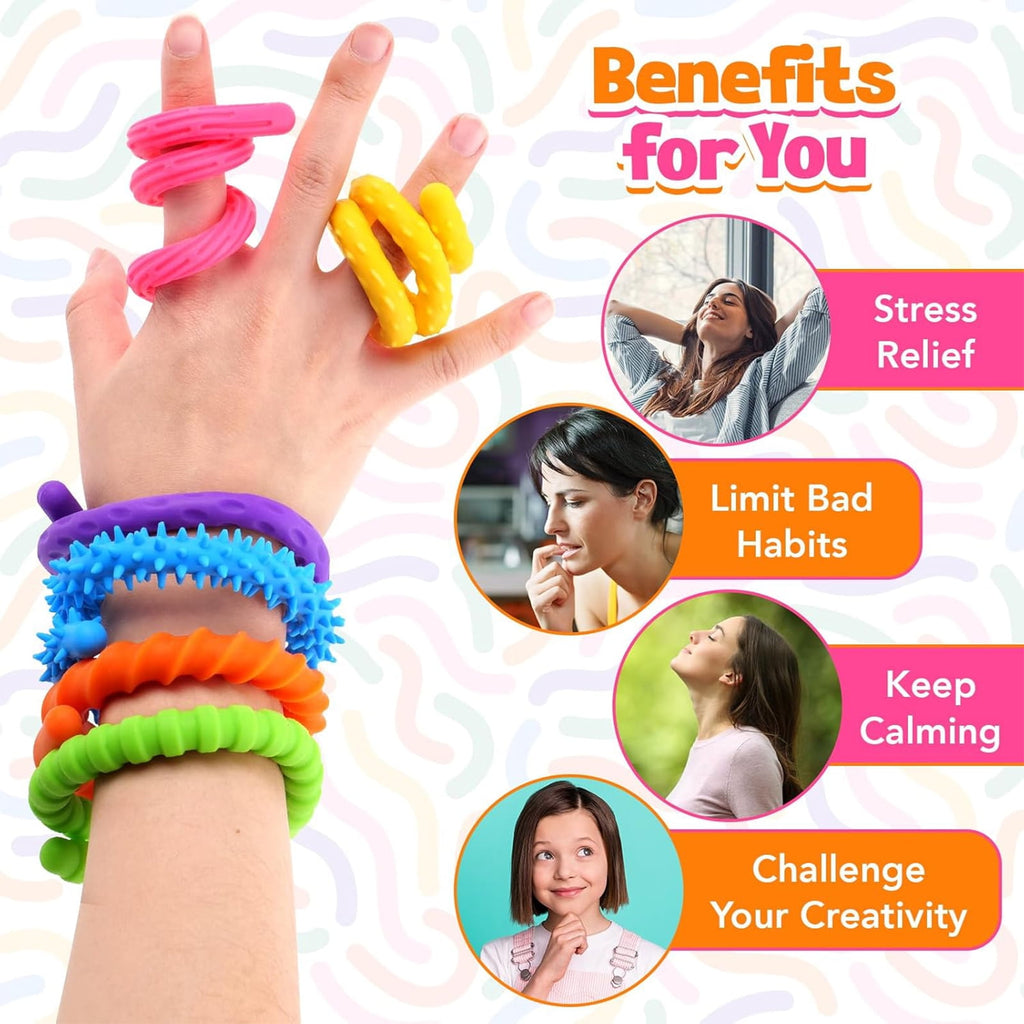 6 Pack Sensory Toys Sticks Stretchy