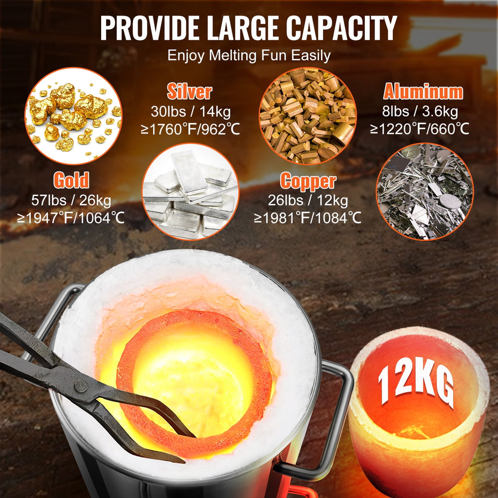 VEVOR Propane Melting Furnace Kit, 12KG Large Capacity Foundry Home Ki