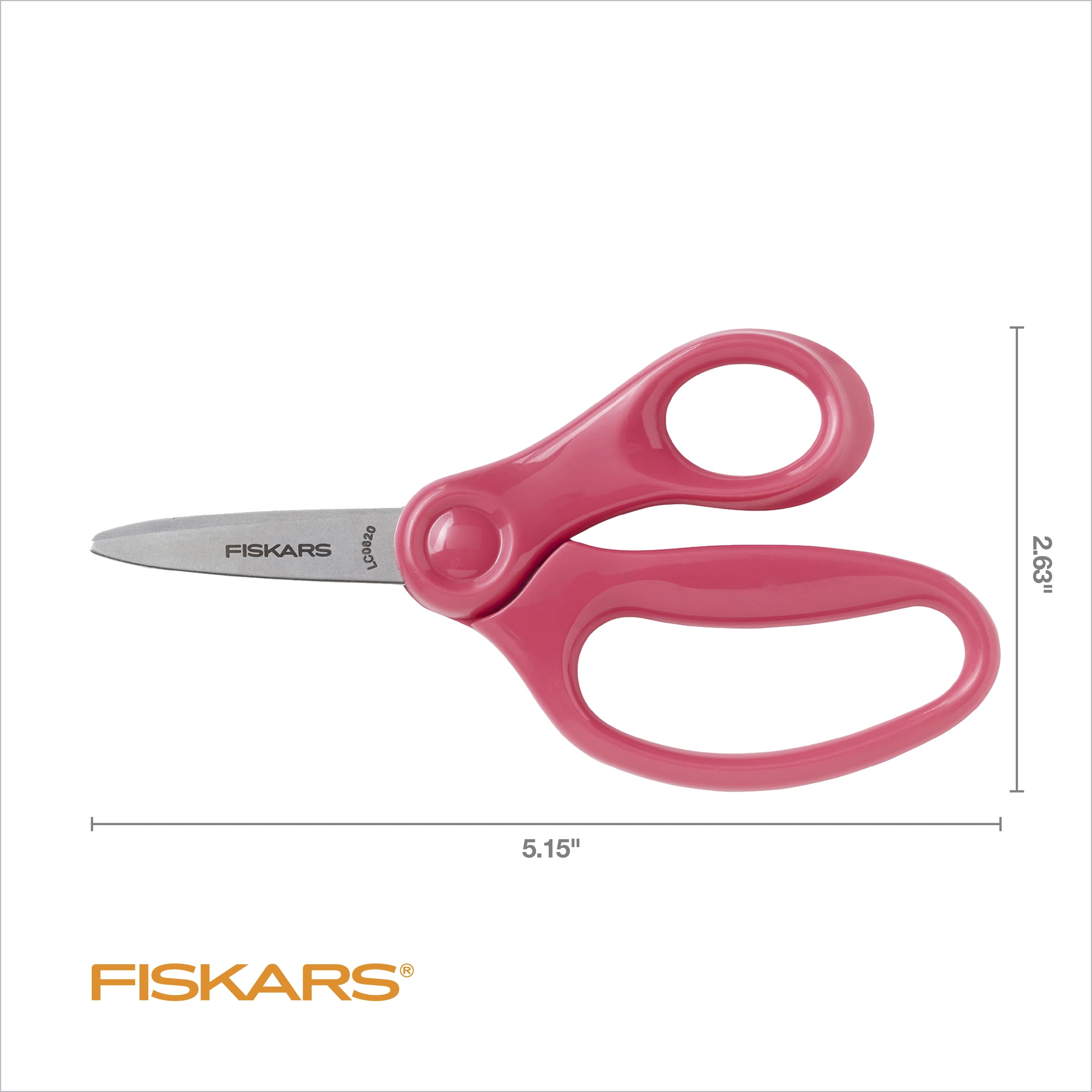 Fiskars 5 Inch Pointed Kids Scissor Ages 4-7, Pink