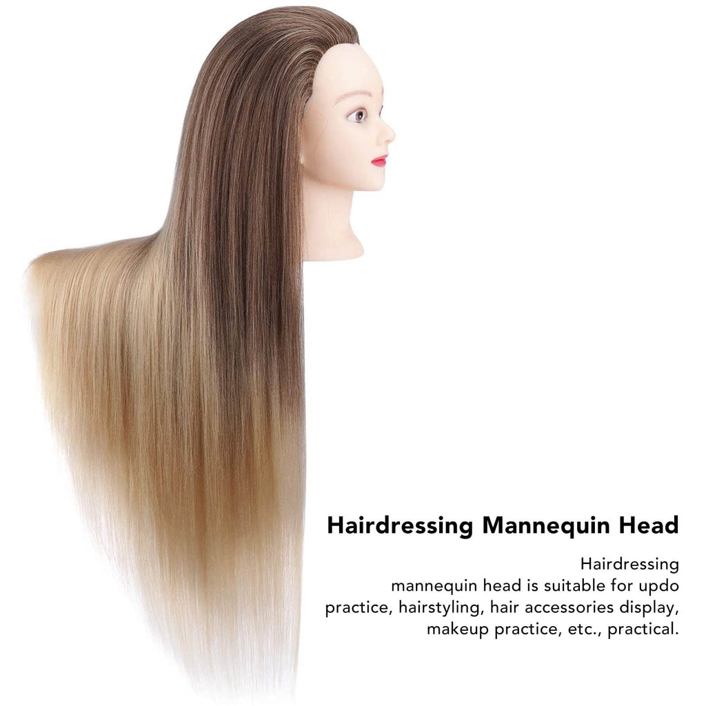 Yajisi Blonde Gray Gradient Synthetic Hair Mannequin Head Complete Set