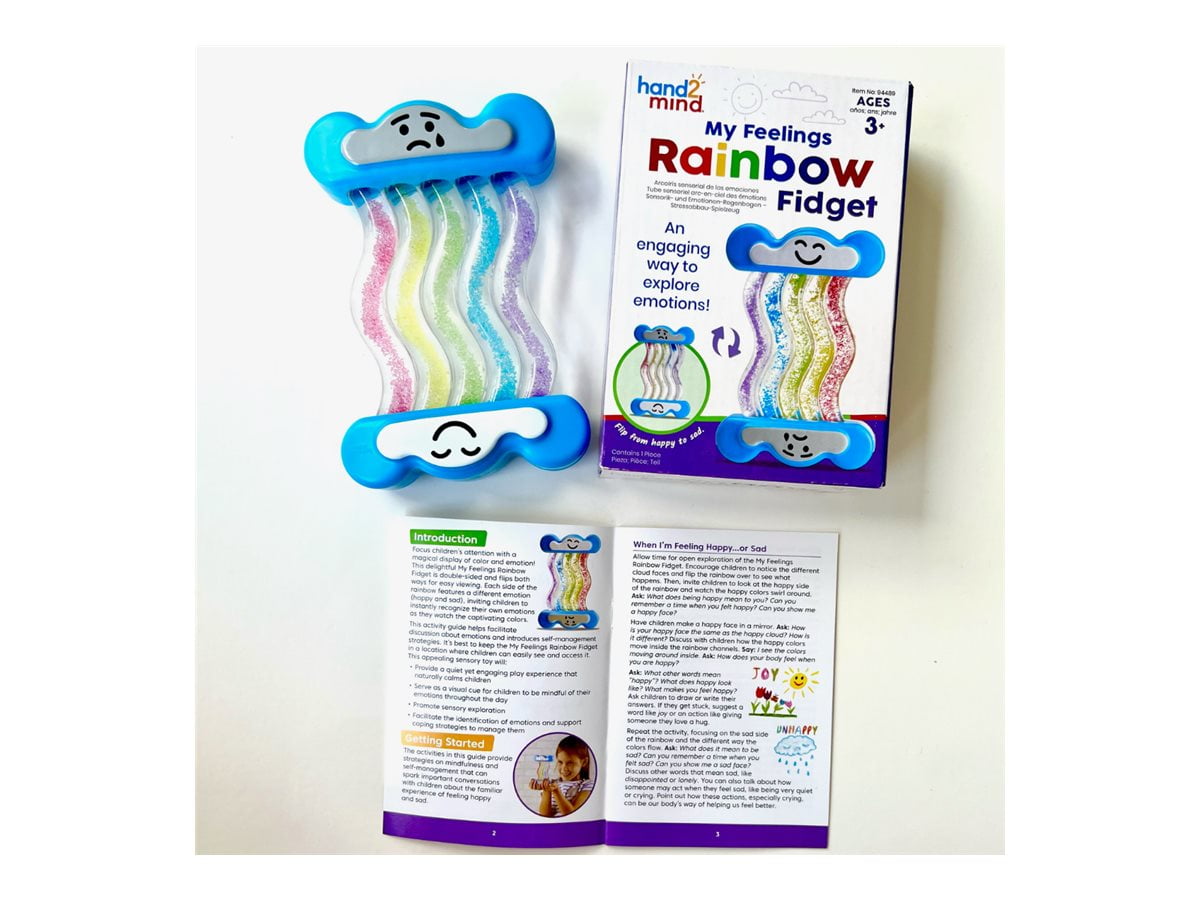 hand2mind Express Your Feelings Rainbow Sensory Fidget Tubes, Calm Dow