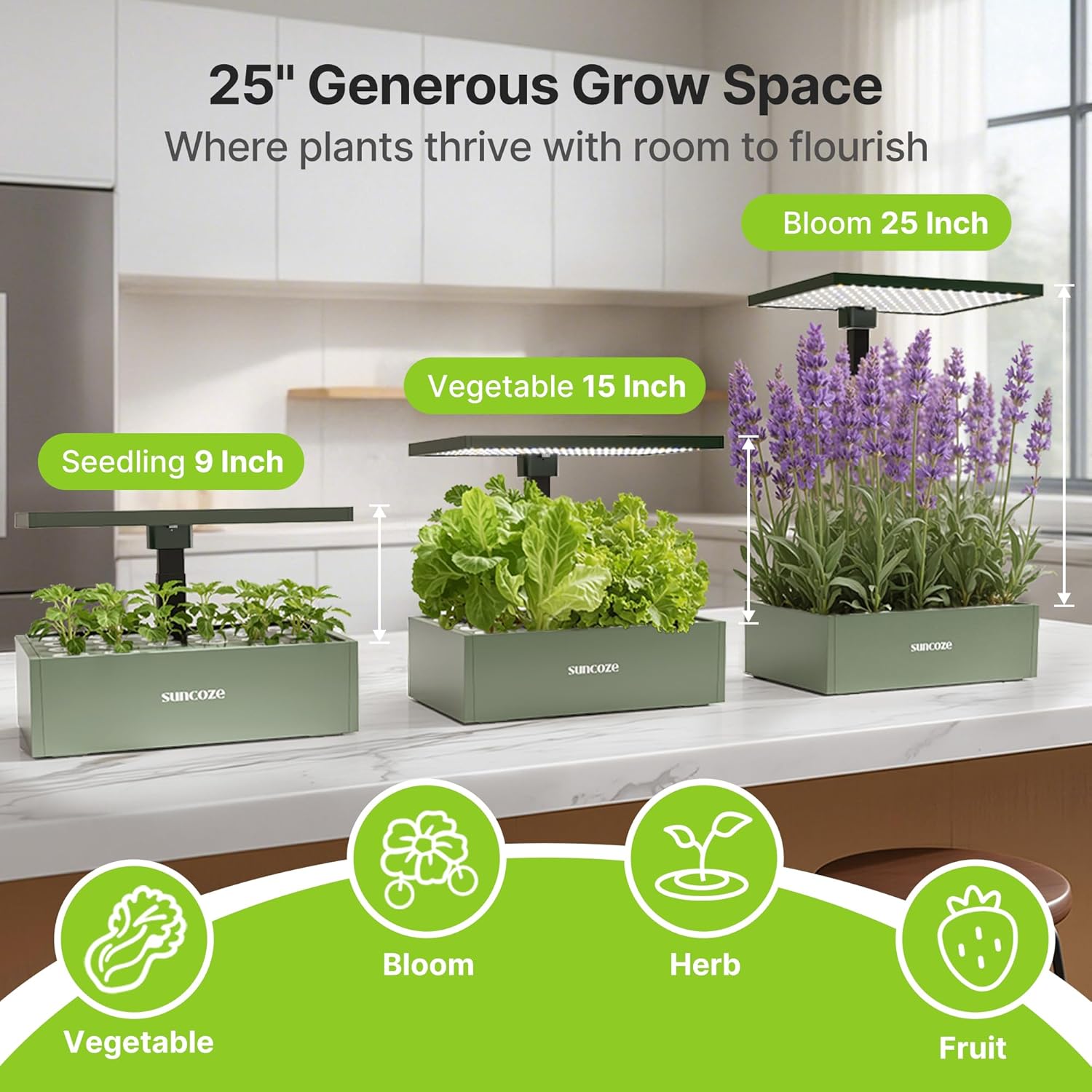 SUNCOZE Hydroponics Growing System Kit, 20 Pods Indoor Herb Garden wit