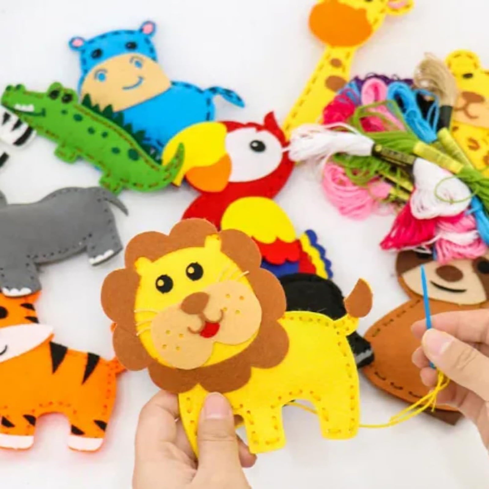 Arts Crafts DIY Toys Sewn Animal Craft Kit for Kids Educational Sewing
