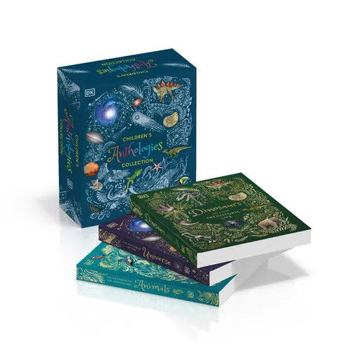 Children's Anthologies Collection: 3-Book Box Set for Kids Ages 6-8, Featuring 300+ Animal, Dinosaur, and Space Topics - Hardcover