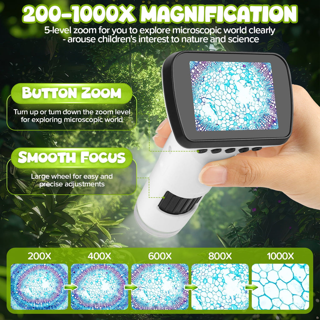 UUSUOO Microscope for Kids,Beginner STEM Microscope Kit,Educational To