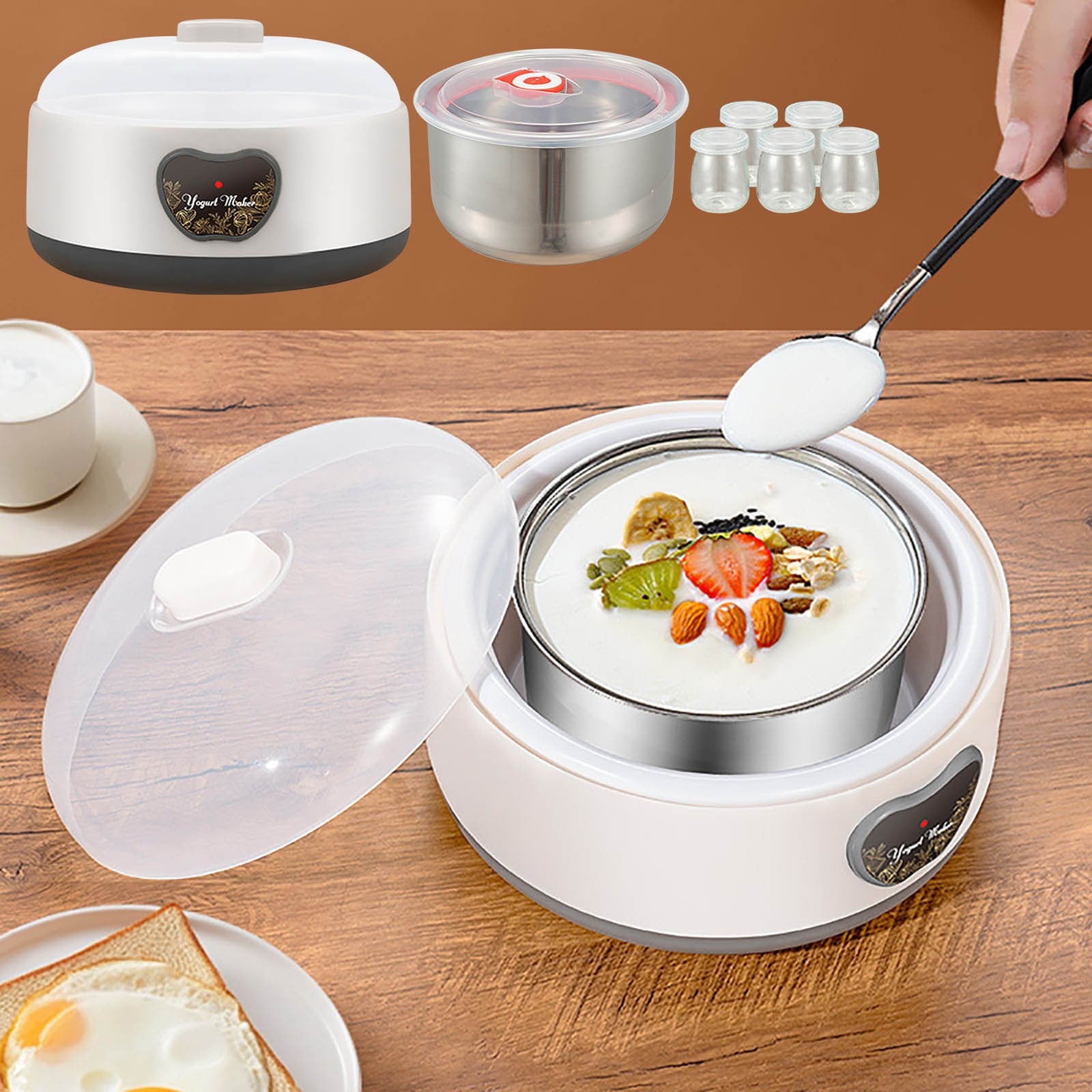 Blueek Automatic Yogurt Maker Machine, Stainless Steel Container, Ener