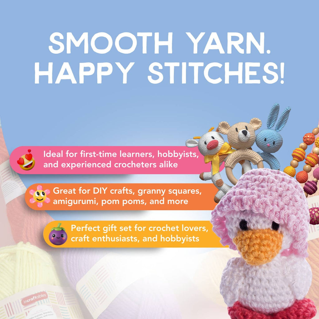 Incraftables 24 Color Yarn Set – Acrylic Yarn Set for Crocheting, Kn