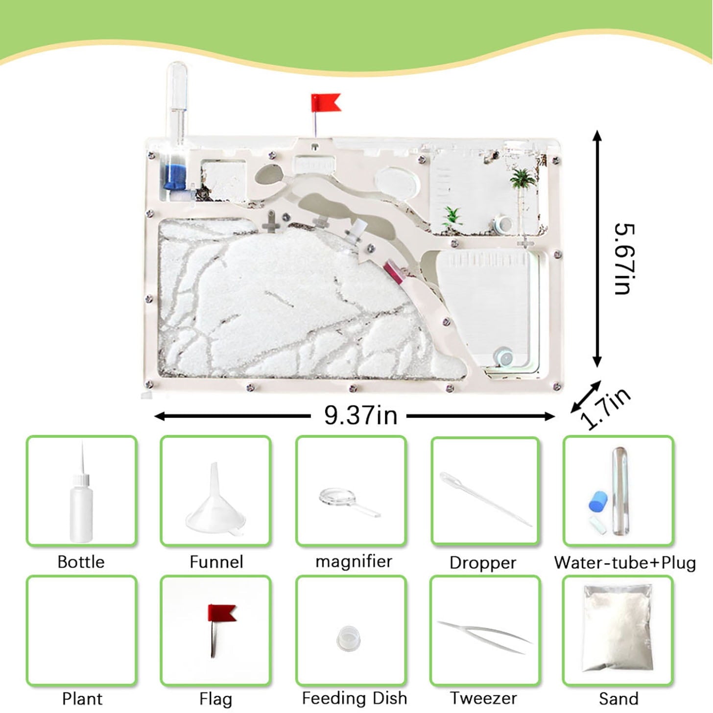 Kahopy Large Ant Farm , Sand Ant Farm Nest, Clear Acrylic Ant Farm Kit