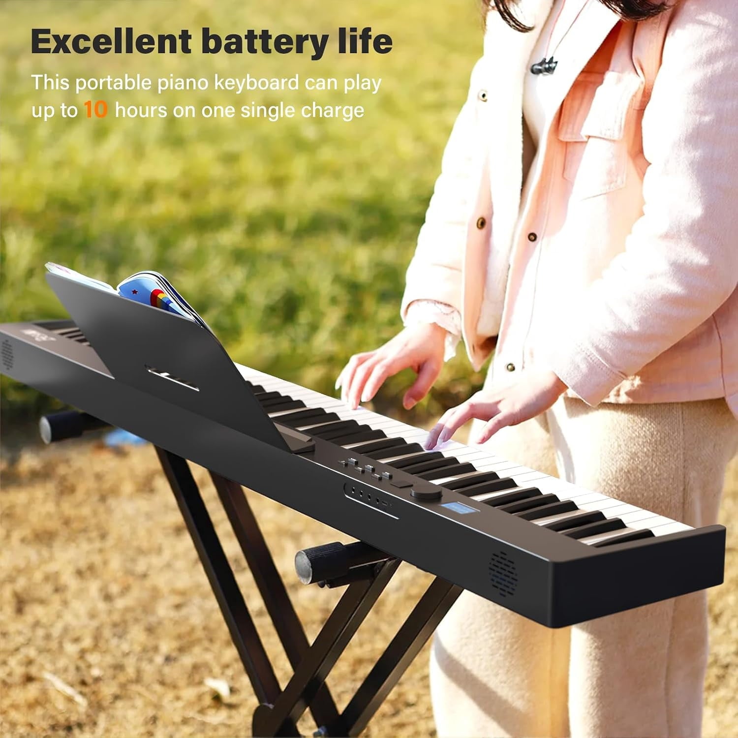 88-Key Foldable Digital Piano Keyboard with Portable Carrying Bag –