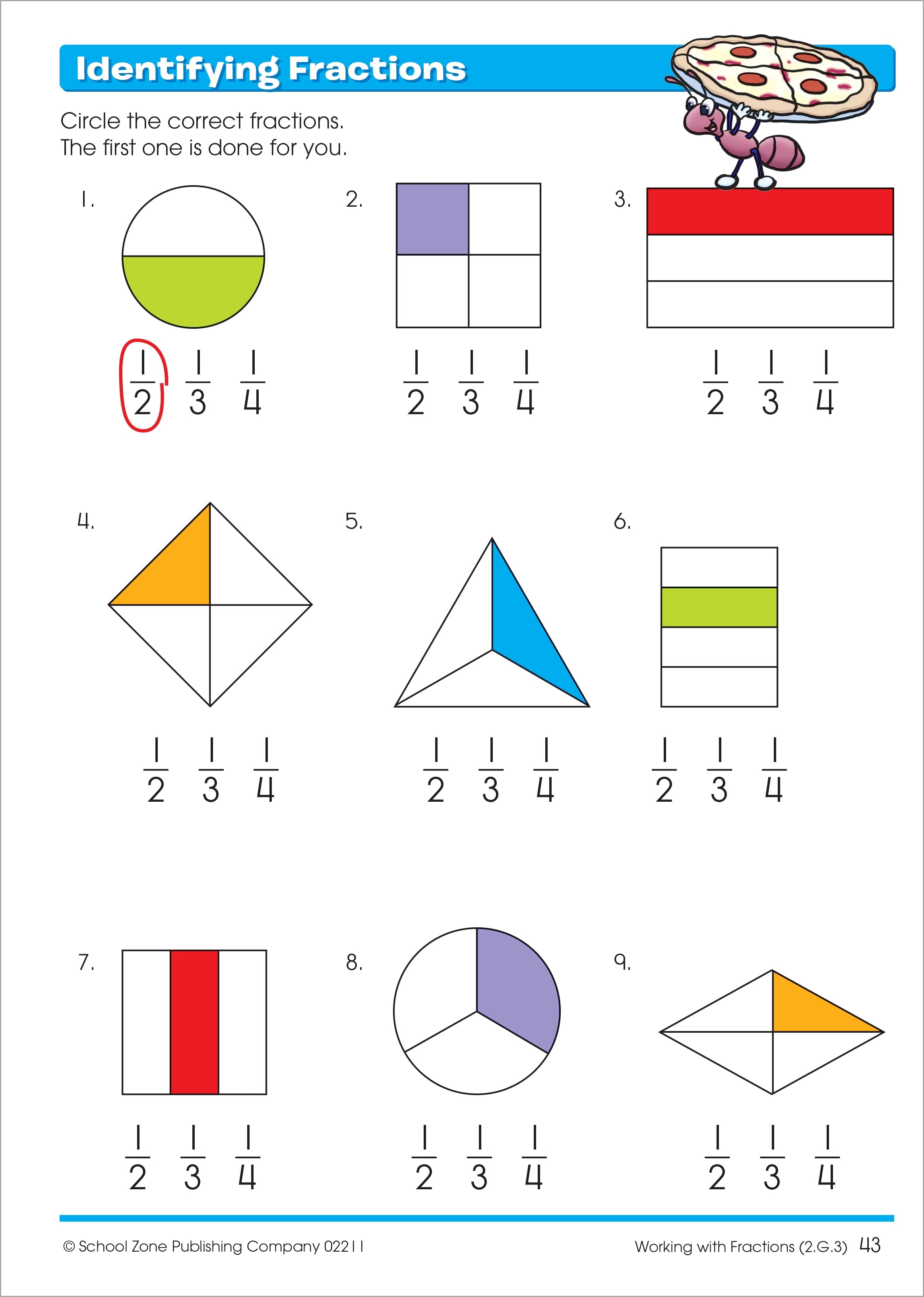 School Zone Time, Money & Fractions Workbook