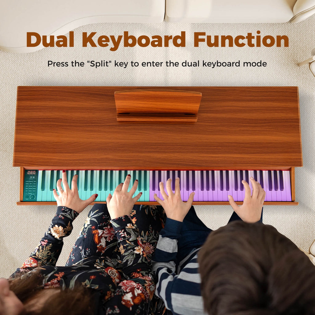 Costway 88-Key Graded Hammer Action Weighted Keyboard with Push-pull D