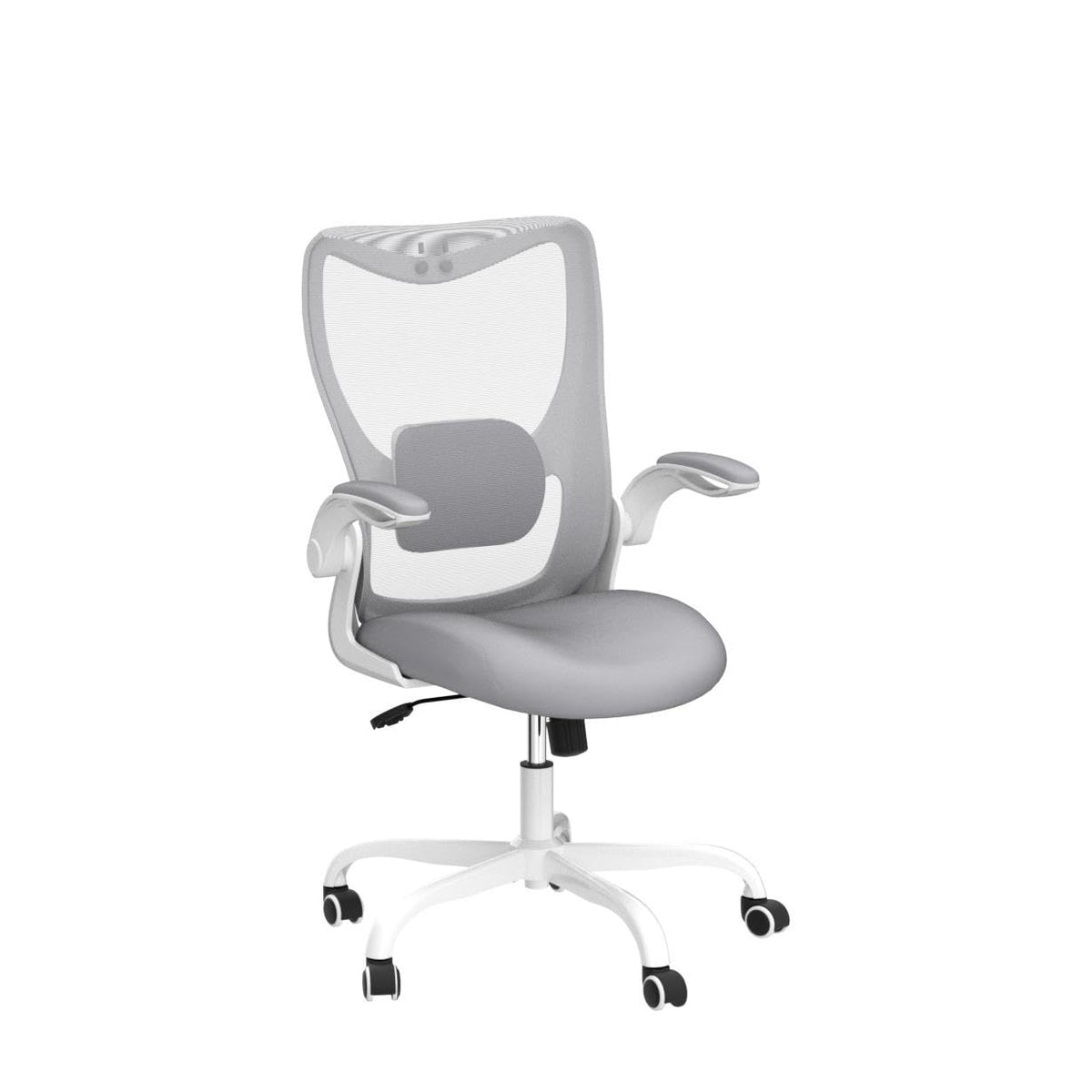 MUXX.STIL Office Chair, Ergonomic Desk Chair with Adjustable Lumbar Support and Flip up Armrest, Breathable Mesh Computer Chair for Home Office, Khaki