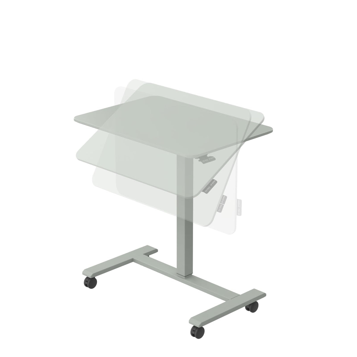 TopJob ANYDESK FOLD Mobile Standing Desk, Portable with Lockable Wheels, Foldable Stand Desk, Rolling Computer Workstations, Used for Home, Couch Side Table, Bedside Table in Bed Room Kitchen (Sand)
