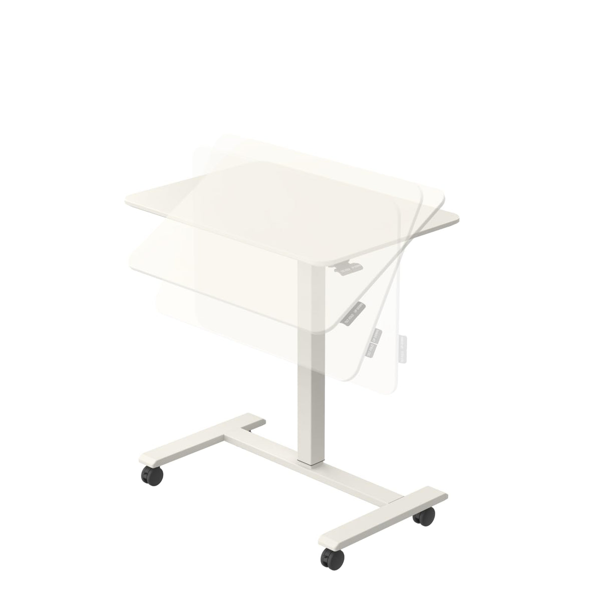 TopJob ANYDESK FOLD Mobile Standing Desk, Portable with Lockable Wheels, Foldable Stand Desk, Rolling Computer Workstations, Used for Home, Couch Side Table, Bedside Table in Bed Room Kitchen (Sand)