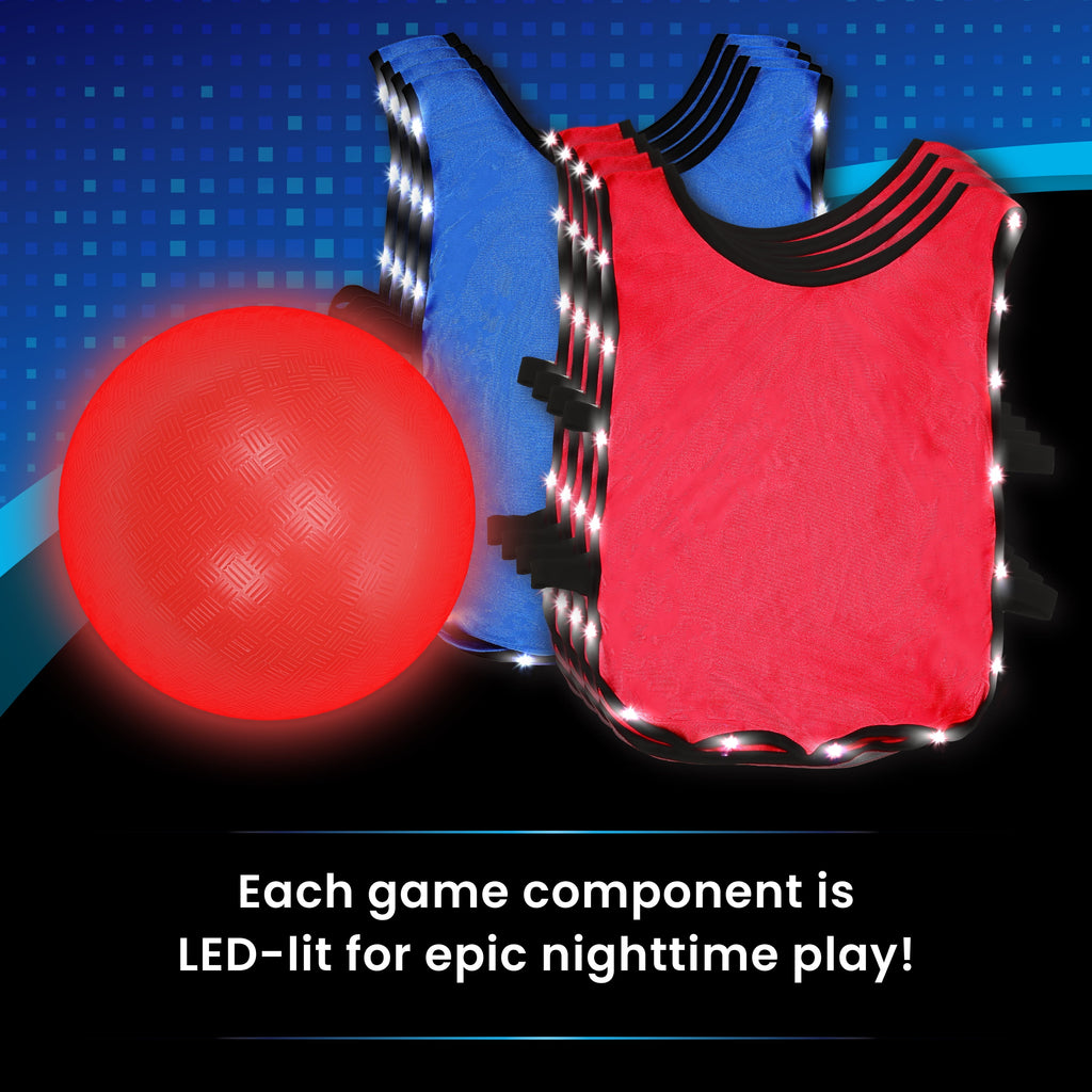 LED Kickball Set, Light-Up Outdoor Sports Game, for All Ages, by MinnA