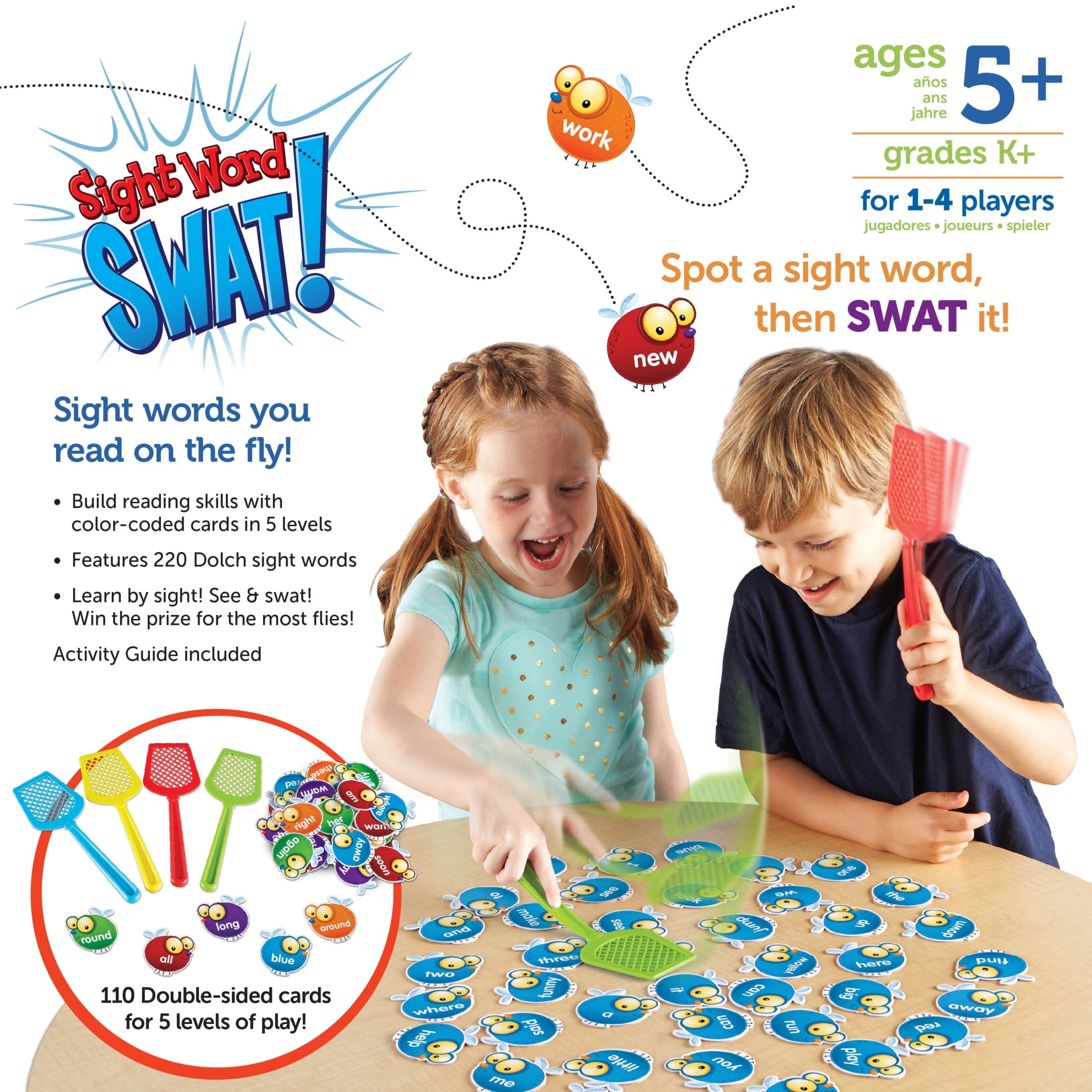 Learning Resources Sight Word Swat a Sight Words Game, Phonics Games,