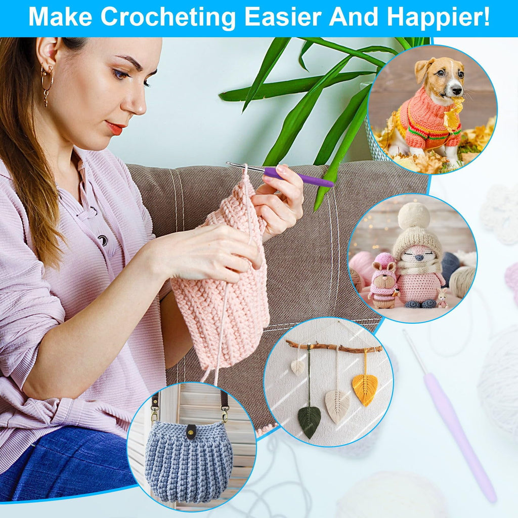 Sherry Crochet Hooks 12 Sizes Crochet Hook Set, 41 Pack Yarn Crochet K