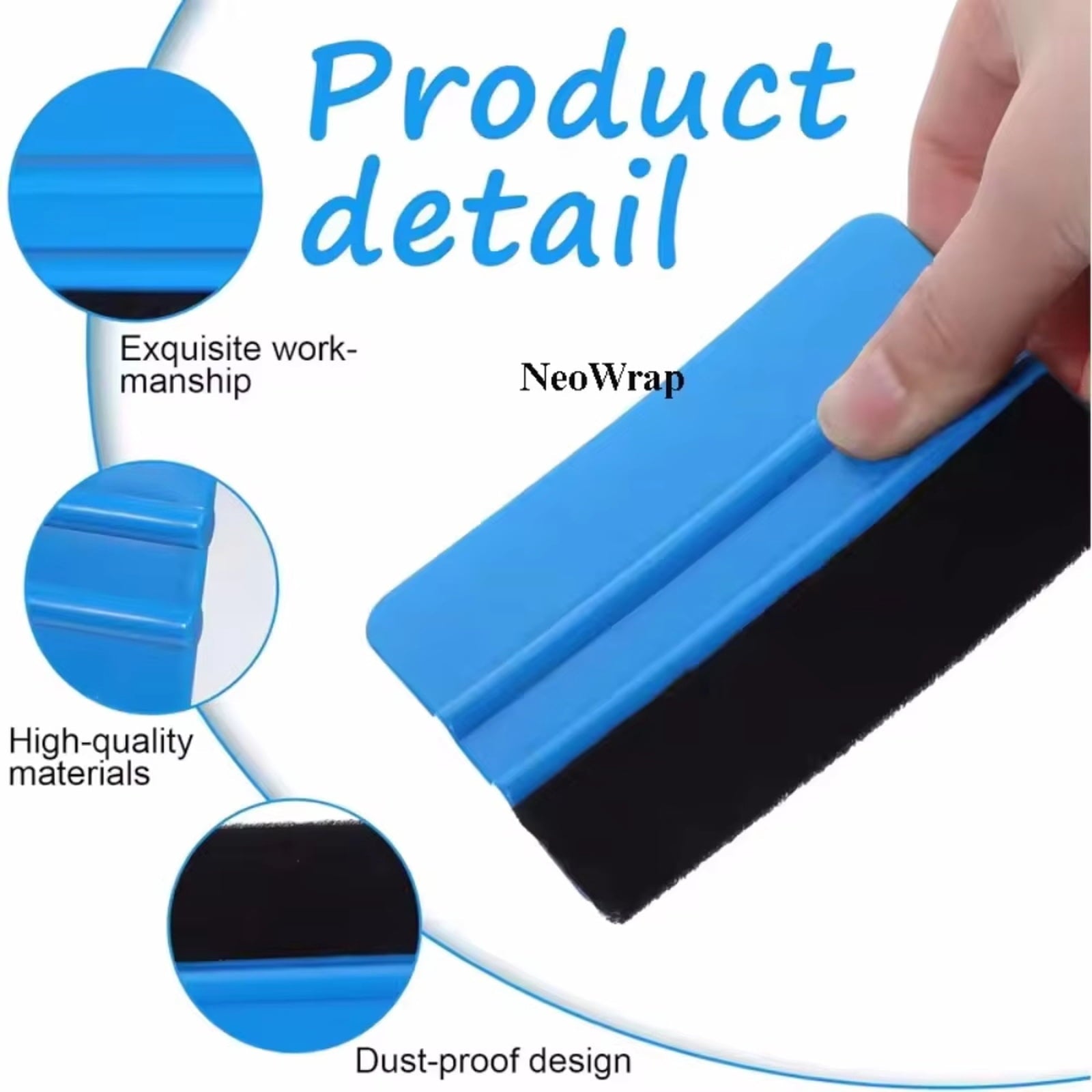 Professional Car Vinyl Wrap Squeegee with Protective Felt Edge Scratch
