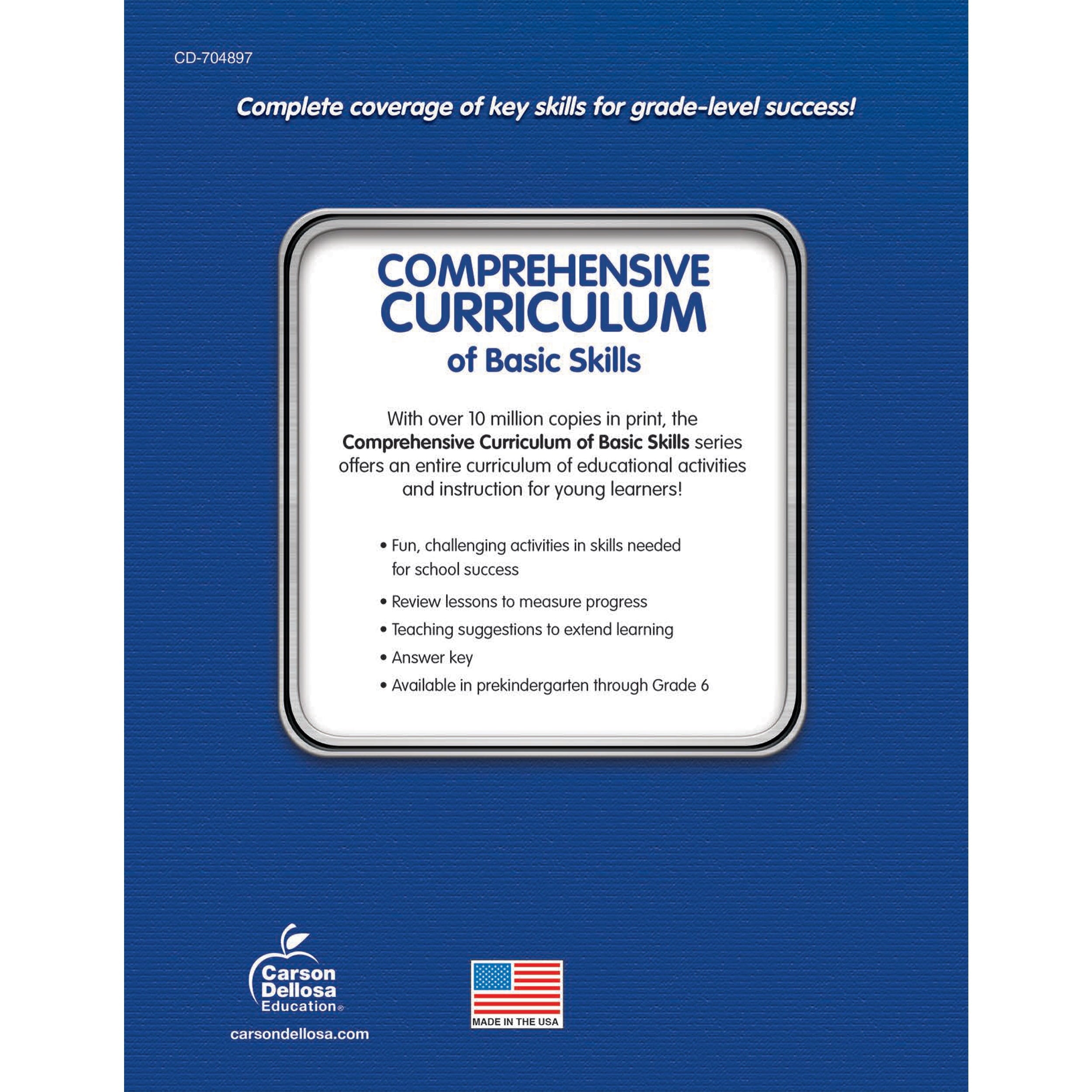 Carson Dellosa Comprehensive Curriculum of Basic Skills Workbook (544)