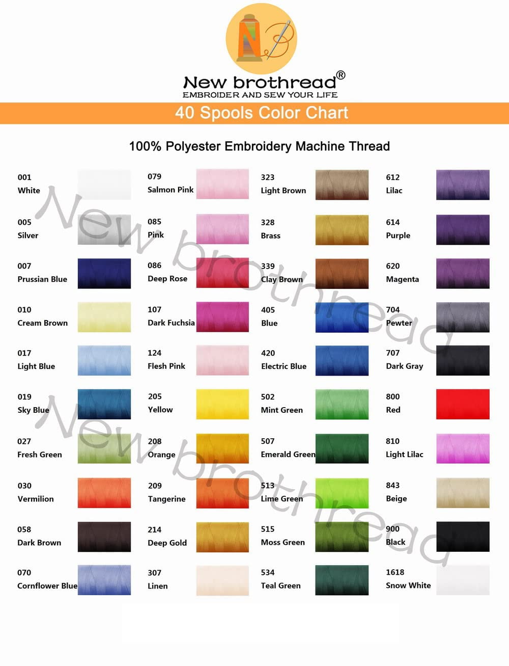 40 Spools Polyester Machine Embroidery Thread Kit 500M Colors Compatib