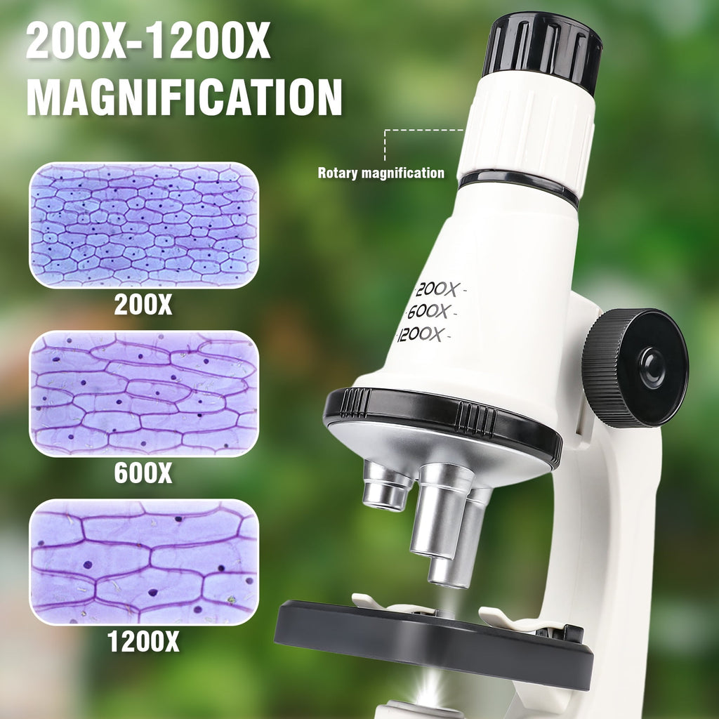 FUJILI Microscope for Kids, Science Kits for Kids Beginner STEM Micros