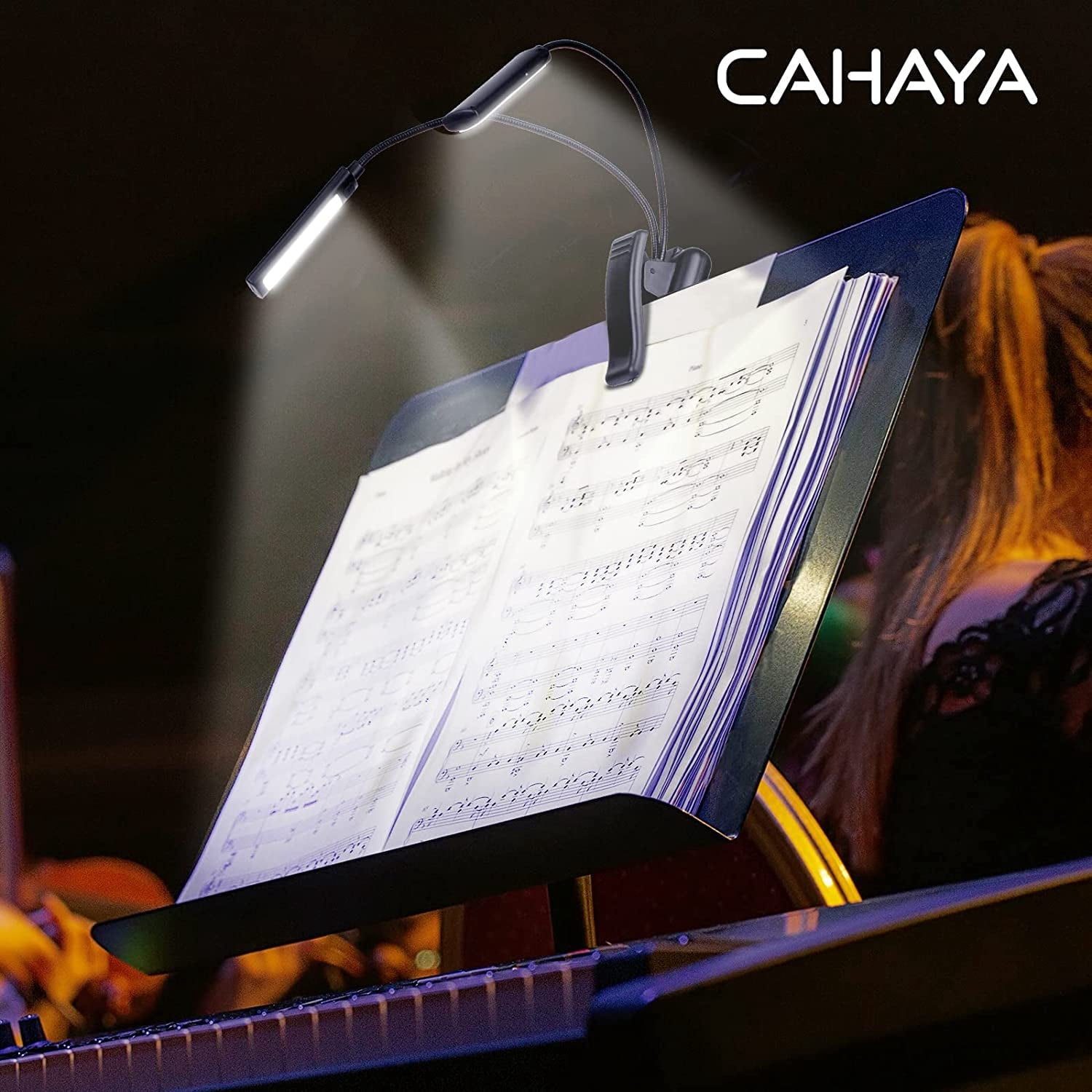 CAHAYA 6 IN 1 Sheet Music Stand with Stand Light Desktop Book Stand wi