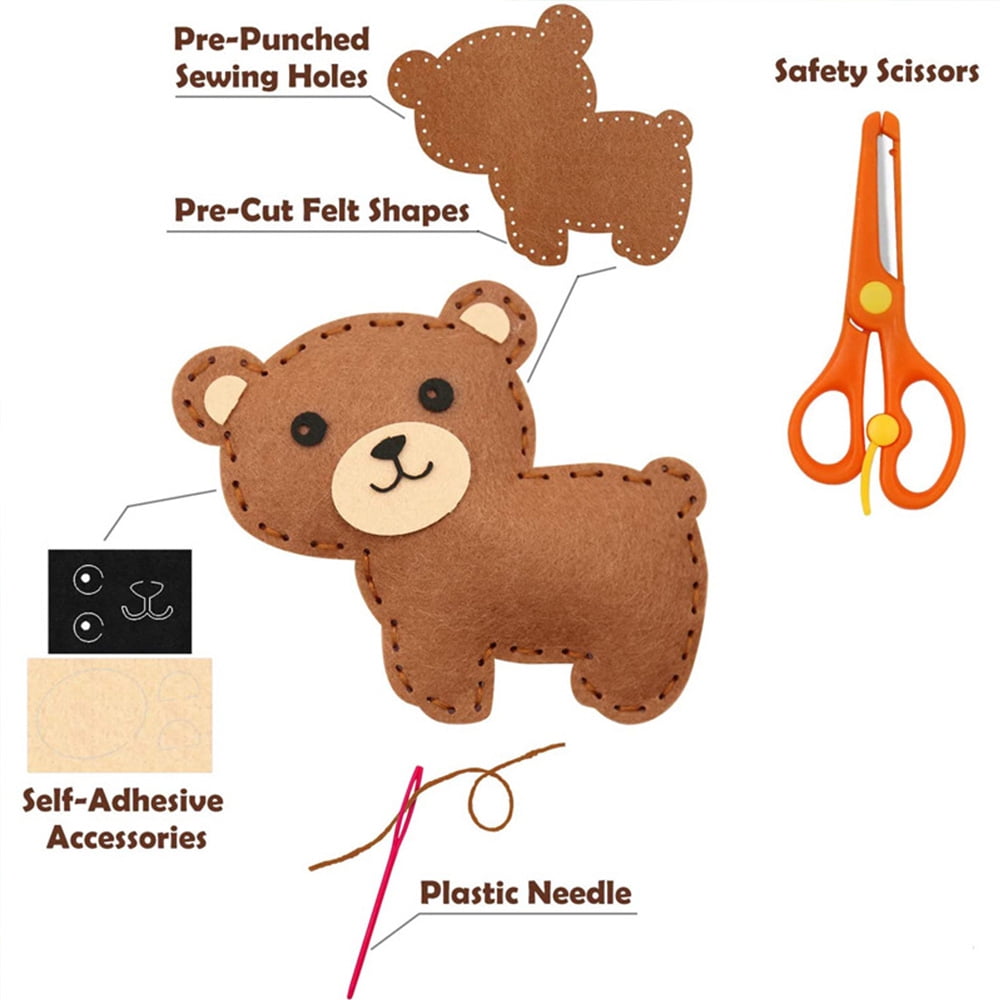 Jetcloudlive Kids Sewing Kit Woodland Animals Craft Kit - Make Your Ow
