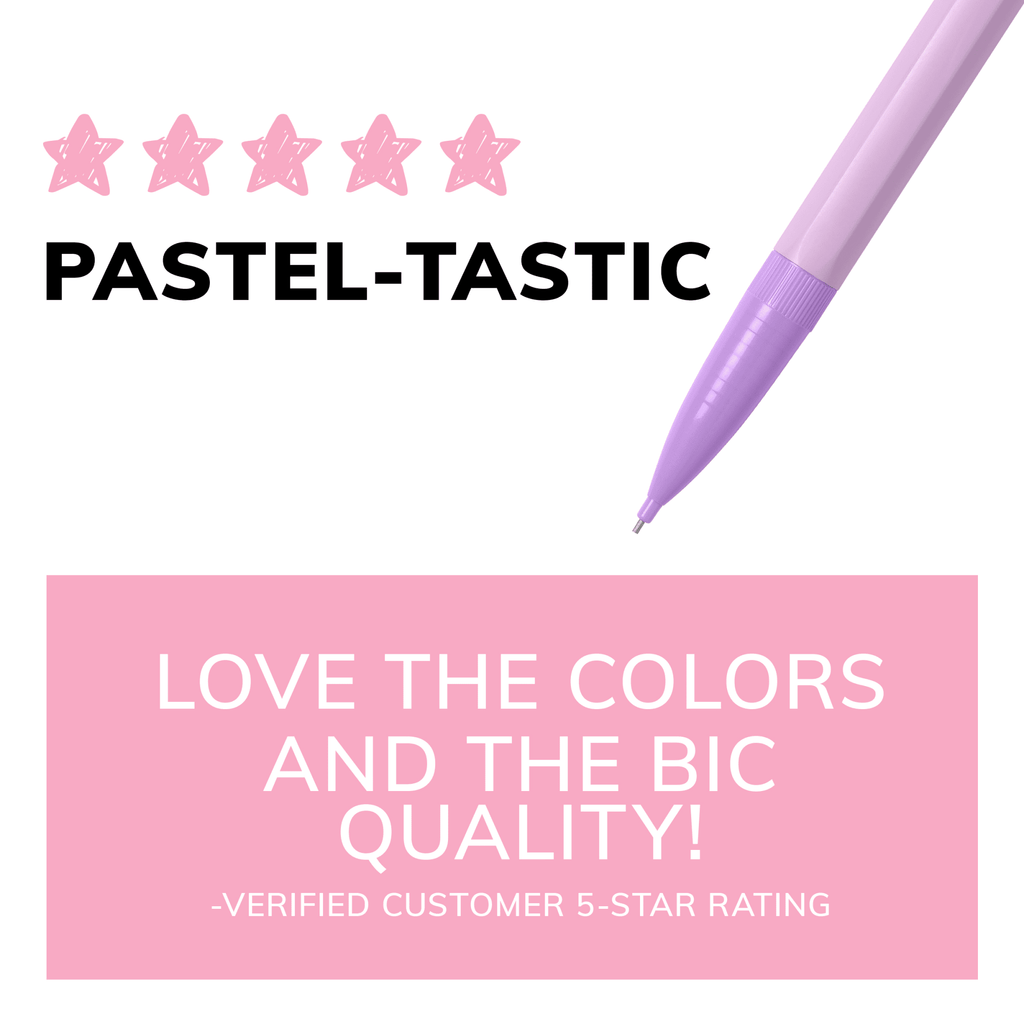 BIC Xtra-Smooth Pastel Mechanical Pencils with Erasers, 0.7mm Medium P