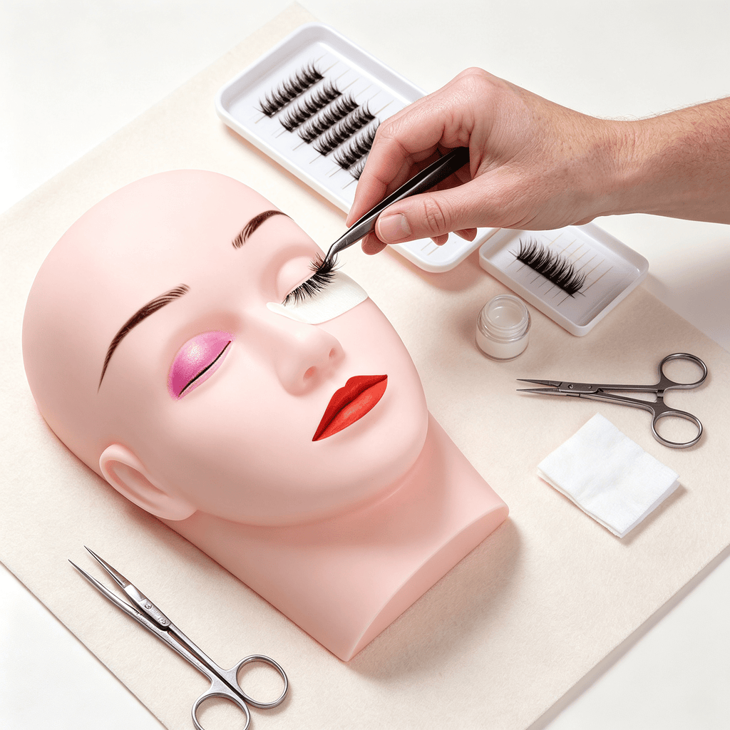 ICERUN Pro Training Mannequin Flat Head Practice Make Up Eye Lashes Ey